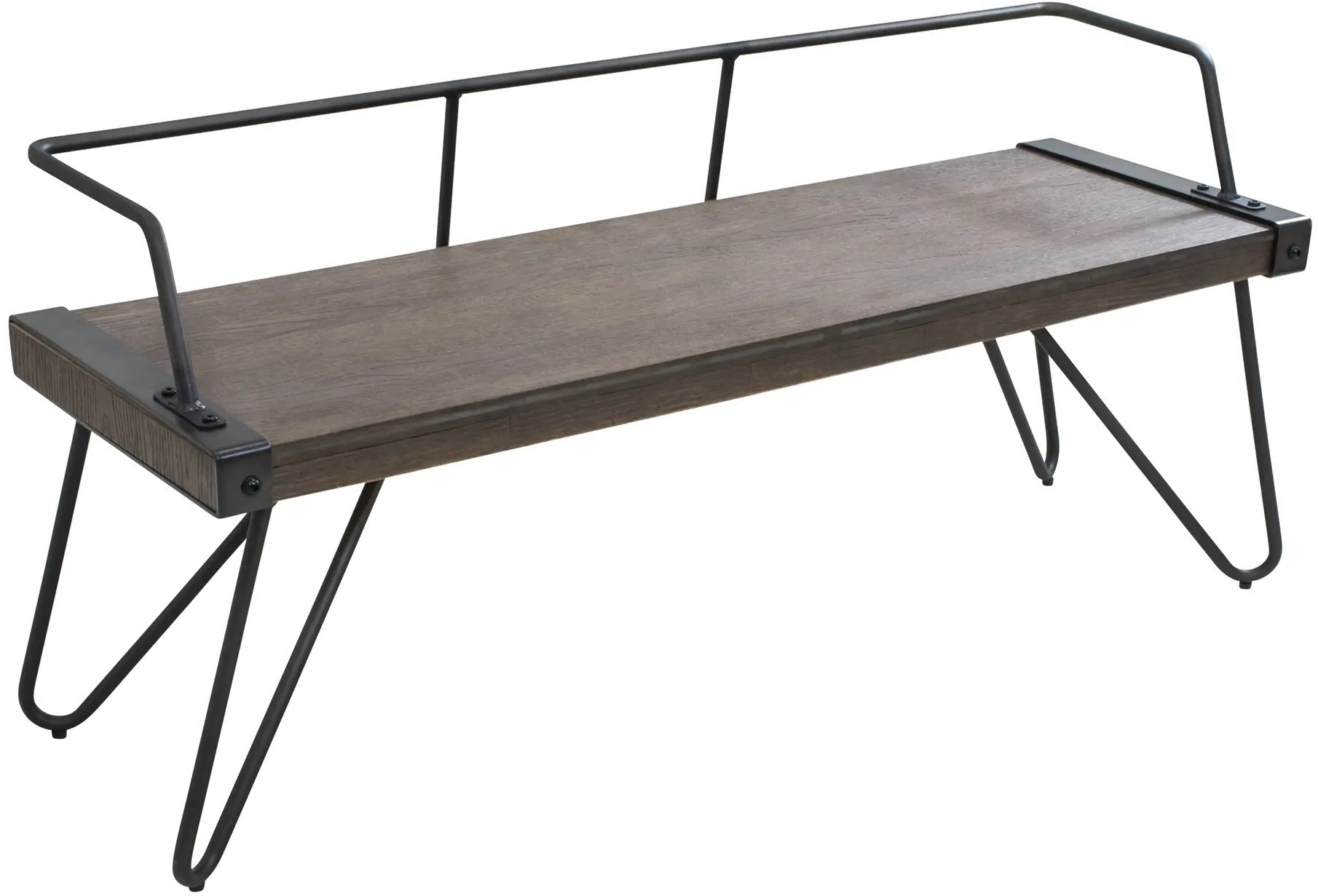 DC-STFBEN WL+AN Stefani Industrial Metal and Walnut Wood Bench-1