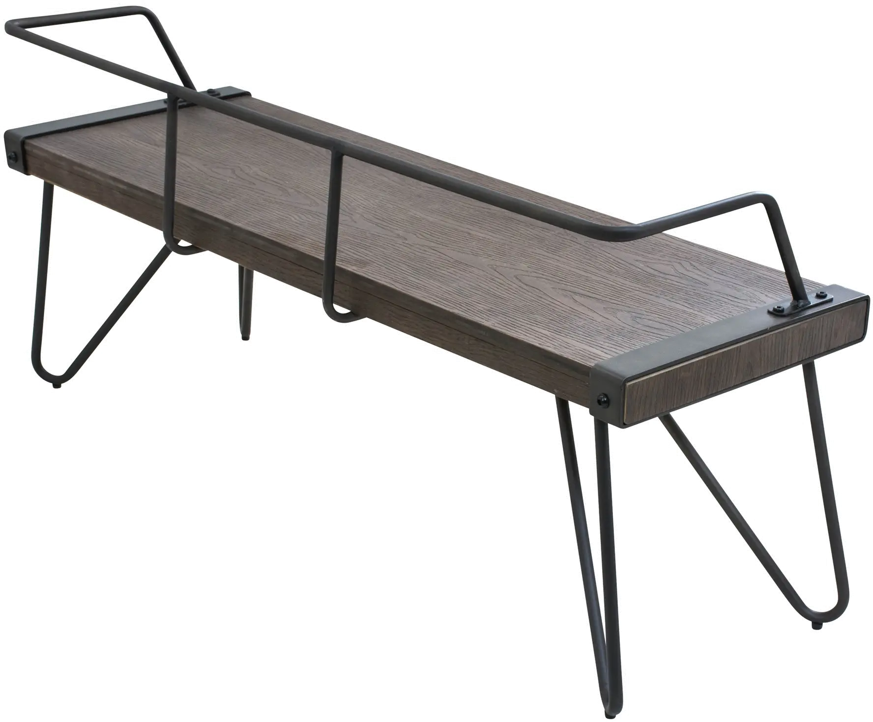 DC-STFBEN WL+AN Stefani Industrial Metal and Walnut Wood Bench-3