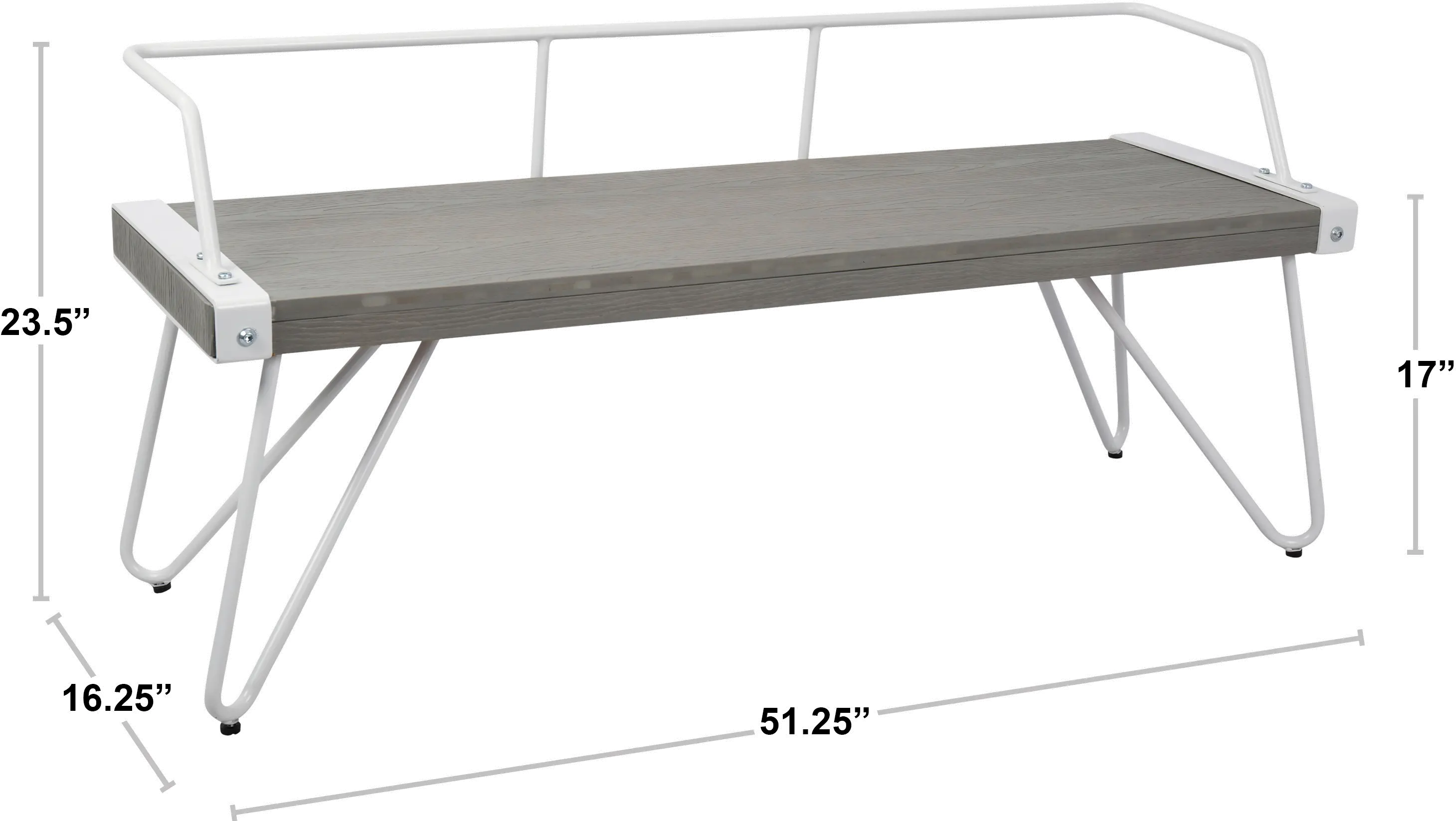DC-STFBEN WL+AN Stefani Industrial Metal and Walnut Wood Bench-4