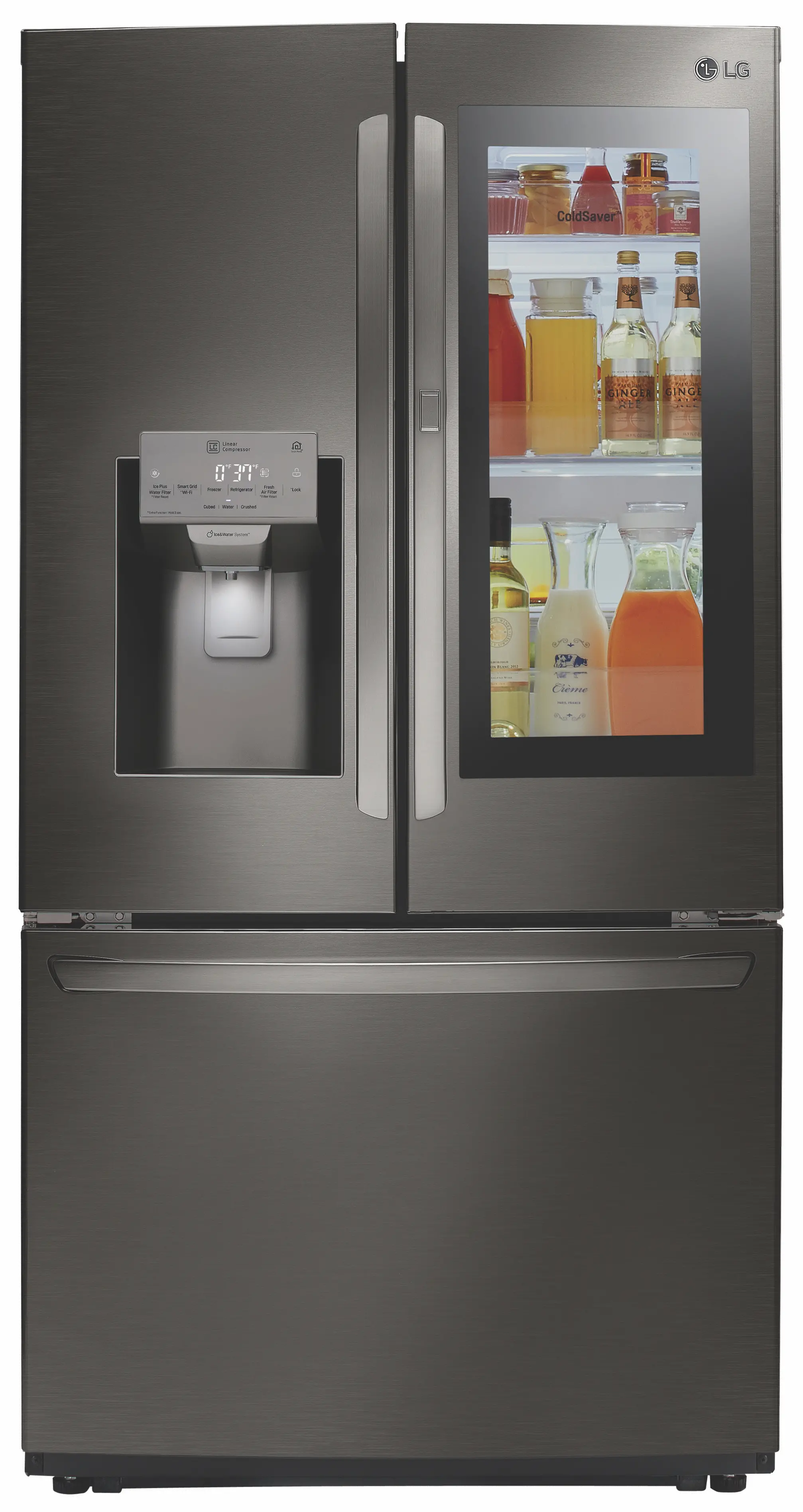 LFXC22596D LG 21.9 cu ft French Door Refrigerator - Counter Depth Black Stainless Steel-2