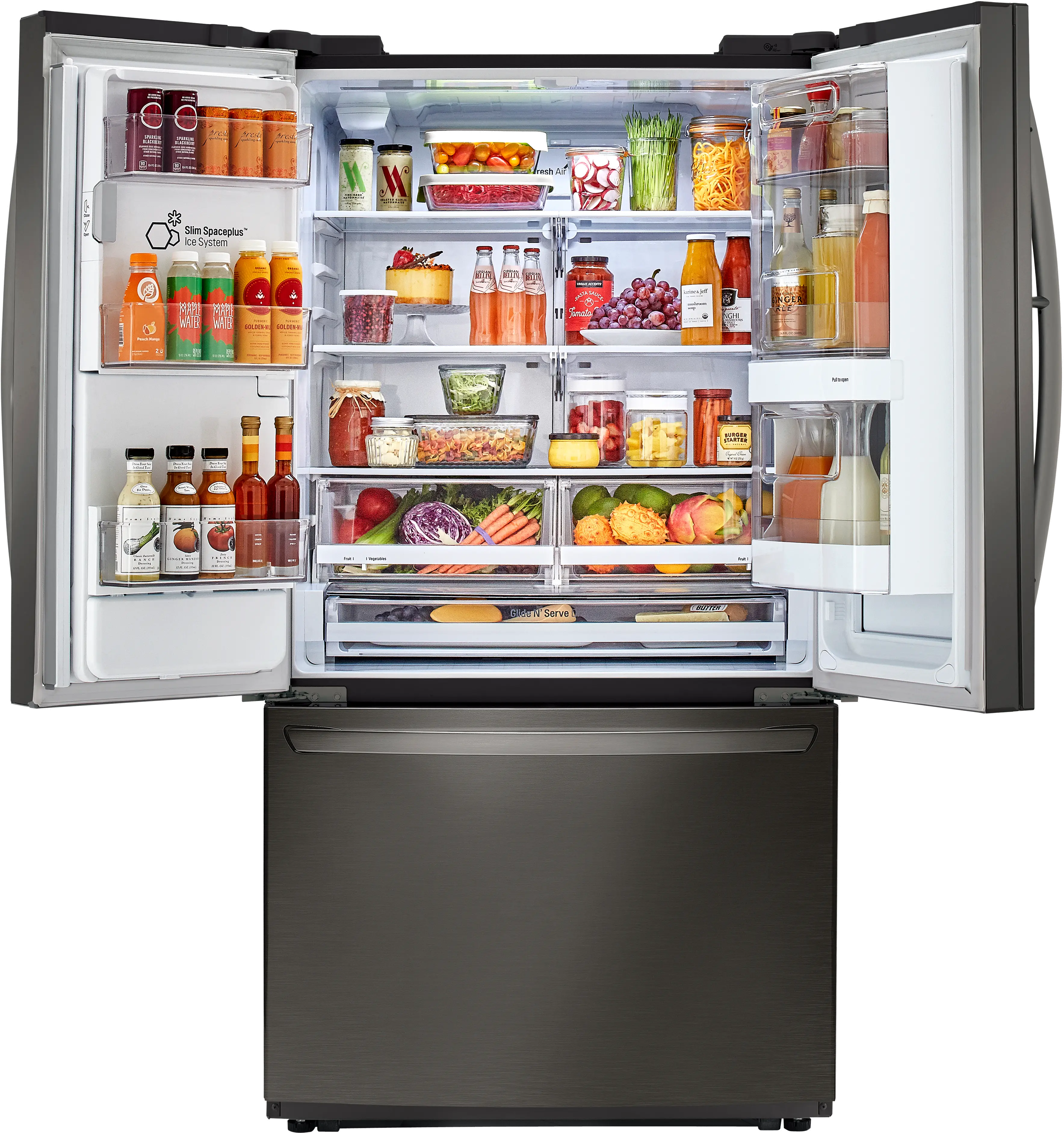LFXC22596D LG 21.9 cu ft French Door Refrigerator - Counter Depth Black Stainless Steel-1