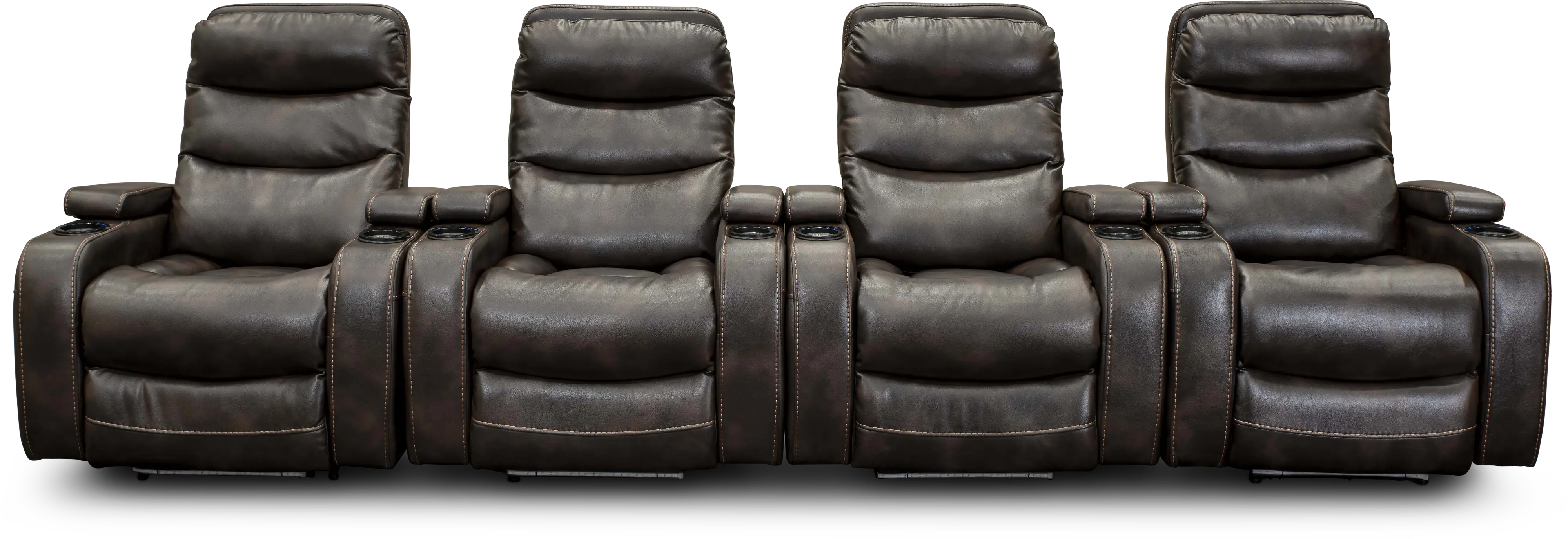 Cinema Coffee Brown Power Home Theater Recliner-1