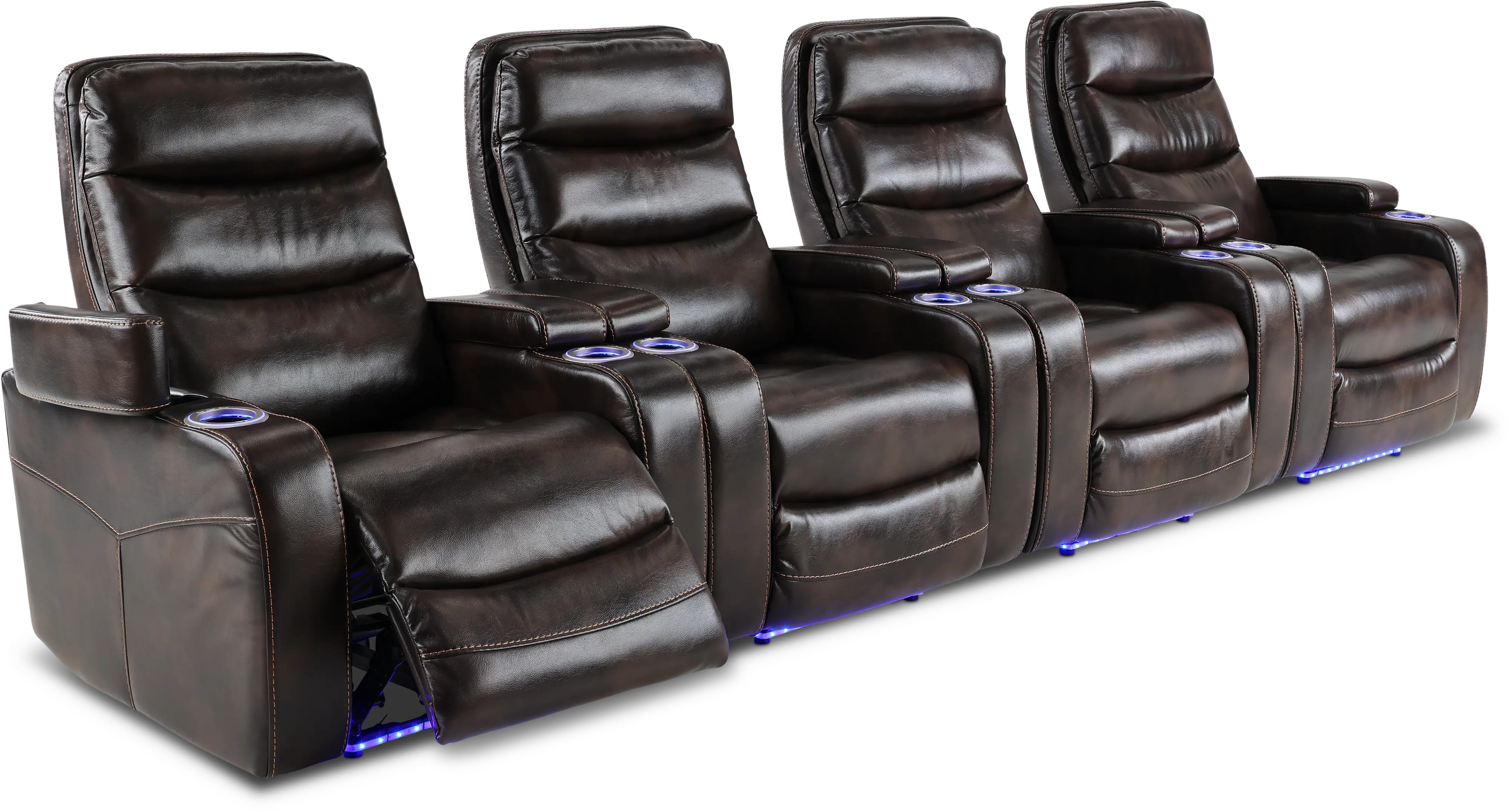 Cinema Coffee Brown Power Home Theater Recliner-10