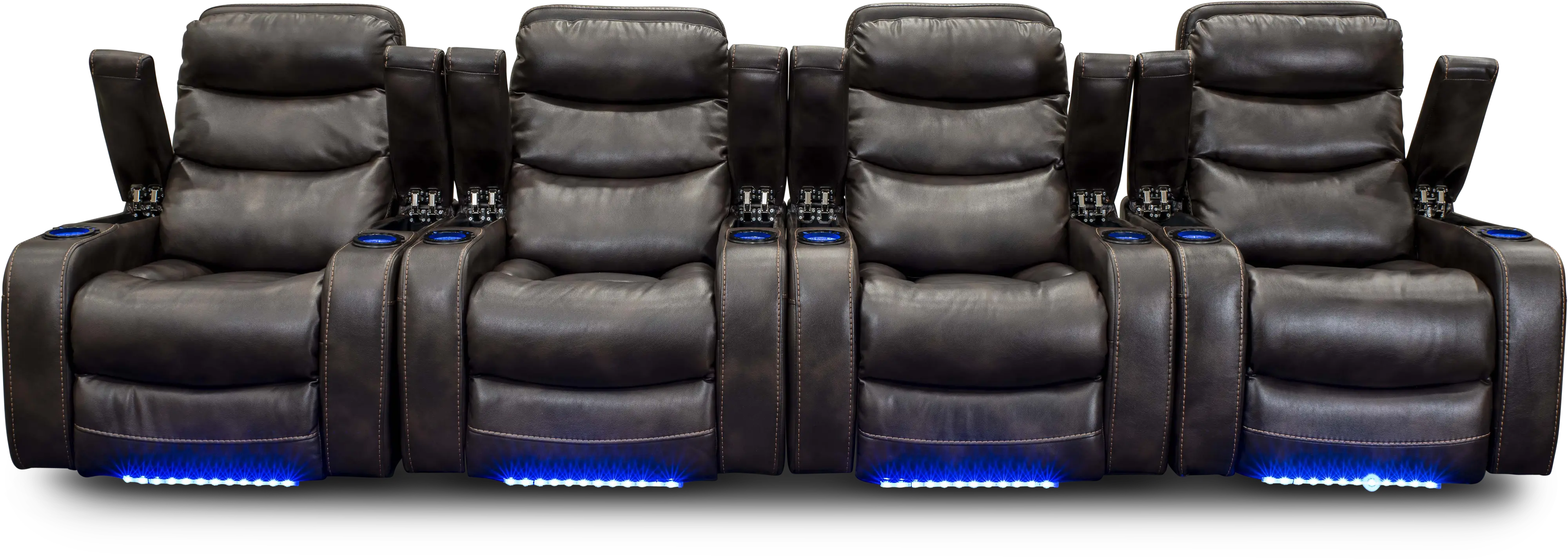 Cinema Coffee Brown Power Home Theater Recliner-4