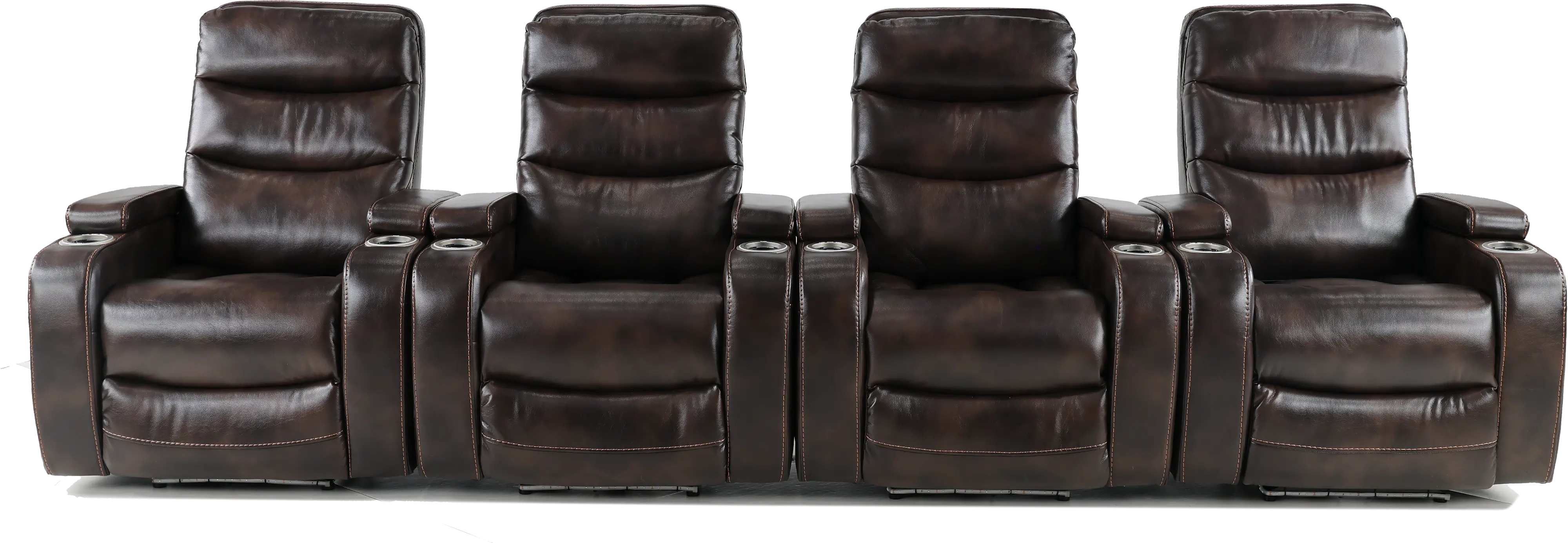 Cinema Coffee Brown Power Home Theater Recliner-5