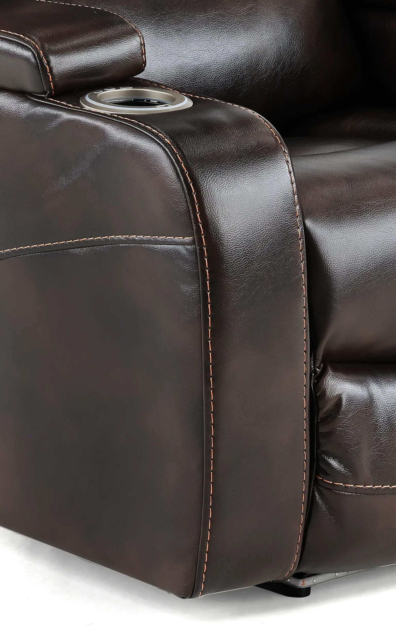 Cinema Coffee Brown Power Home Theater Recliner-2