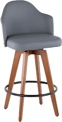 B26-AHOY WL+GY Ahoy Walnut and Gray 26 Inch Swivel Counter Height Stool