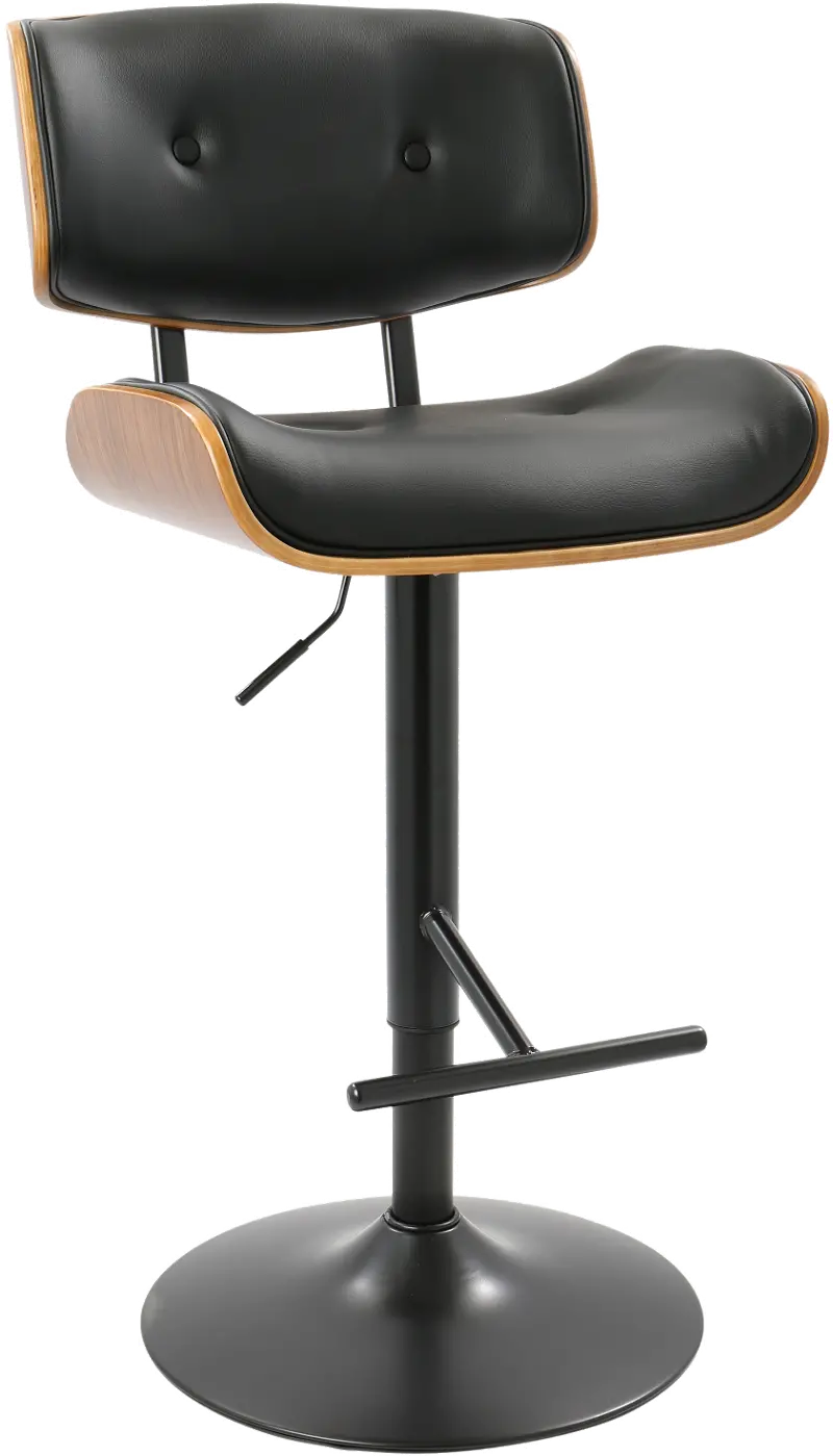 Lombardi Black Adjustable Bar Stool