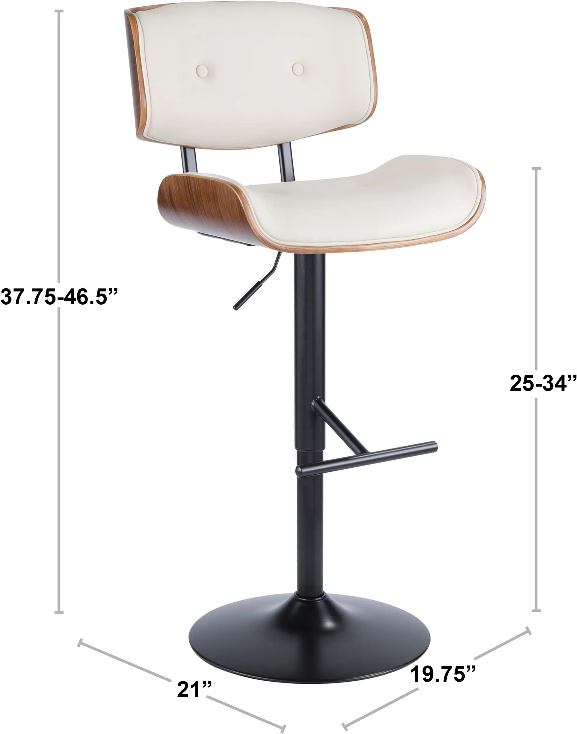 BS-JY-LMB WL+BK Lombardi Black Adjustable Bar Stool-5