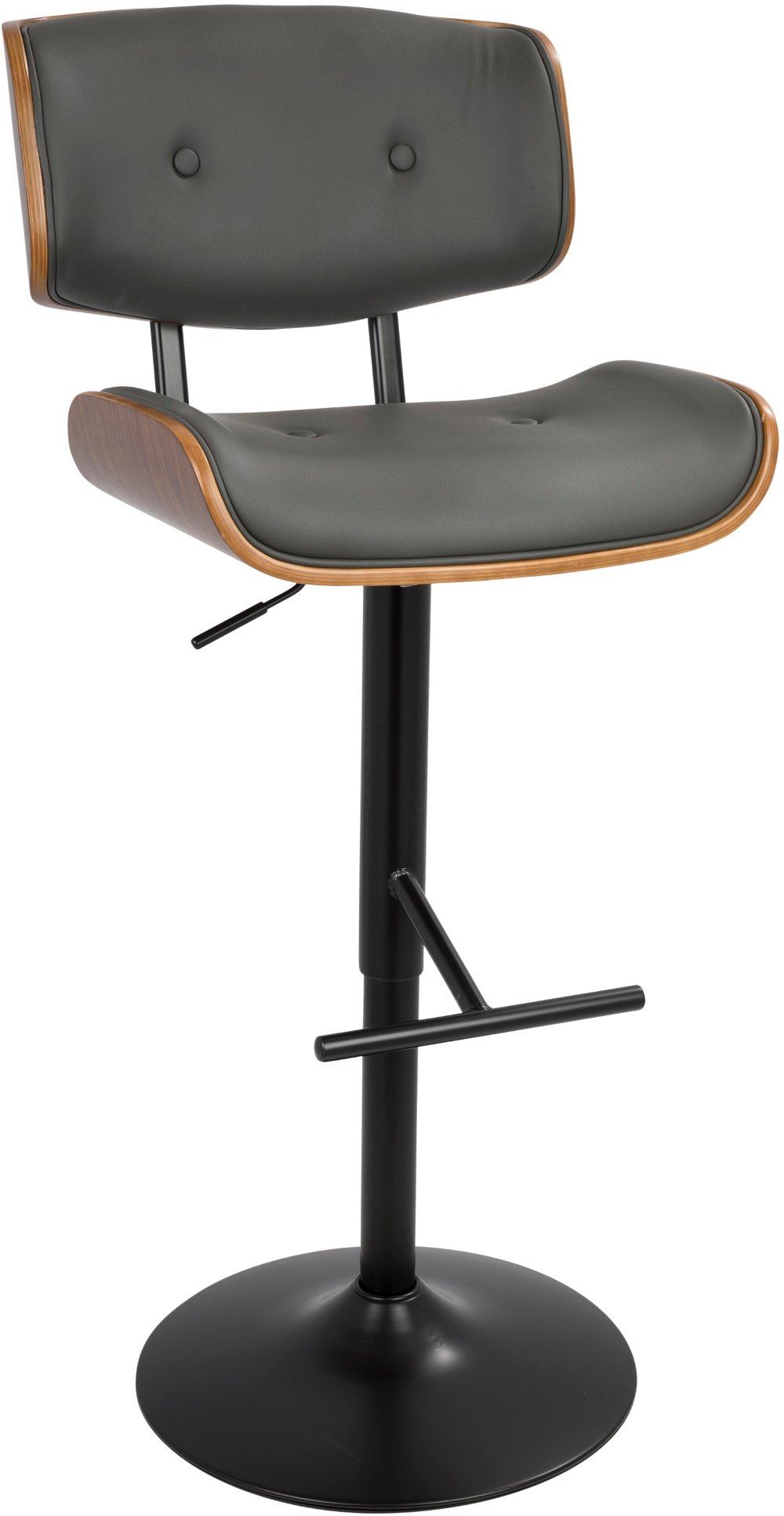 Lombardi Gray Adjustable Bar Stool