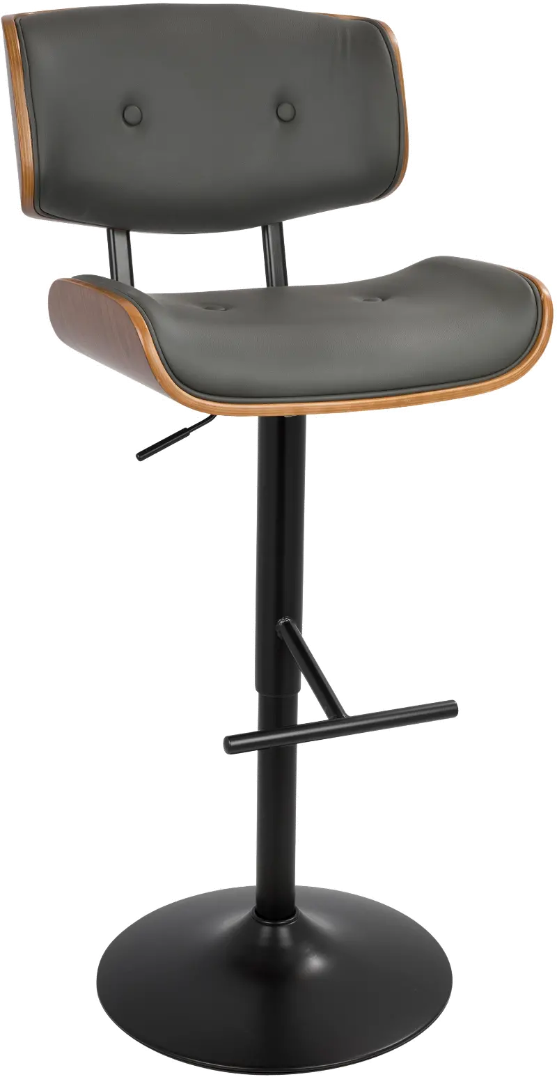 Lombardi Gray Adjustable Bar Stool