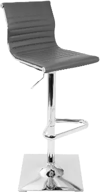 BS-MASTER GY Master Contemporary Gray & Chrome Adjustable Bar Stool