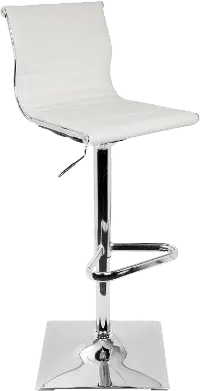 BS-TW-MASTER W Master White & Chrome Adjustable Bar Stool