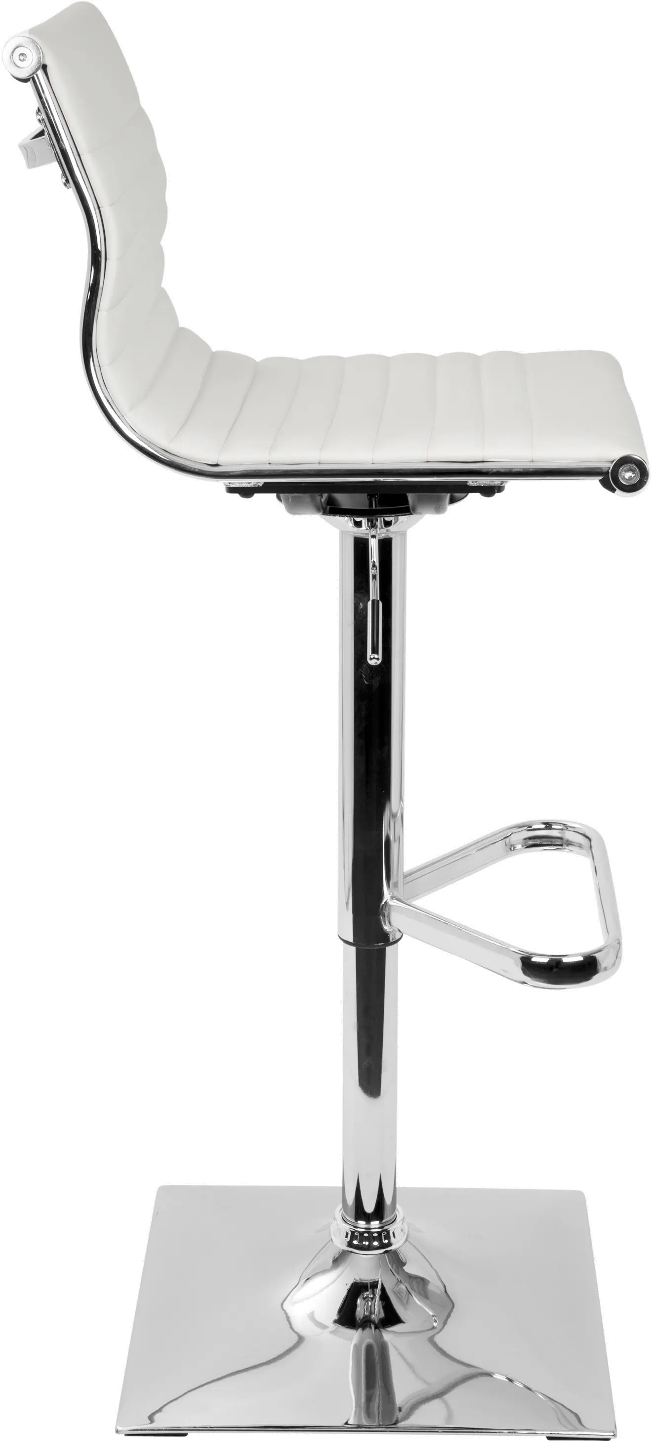 BS-TW-MASTER W Master White & Chrome Adjustable Bar Stool-2