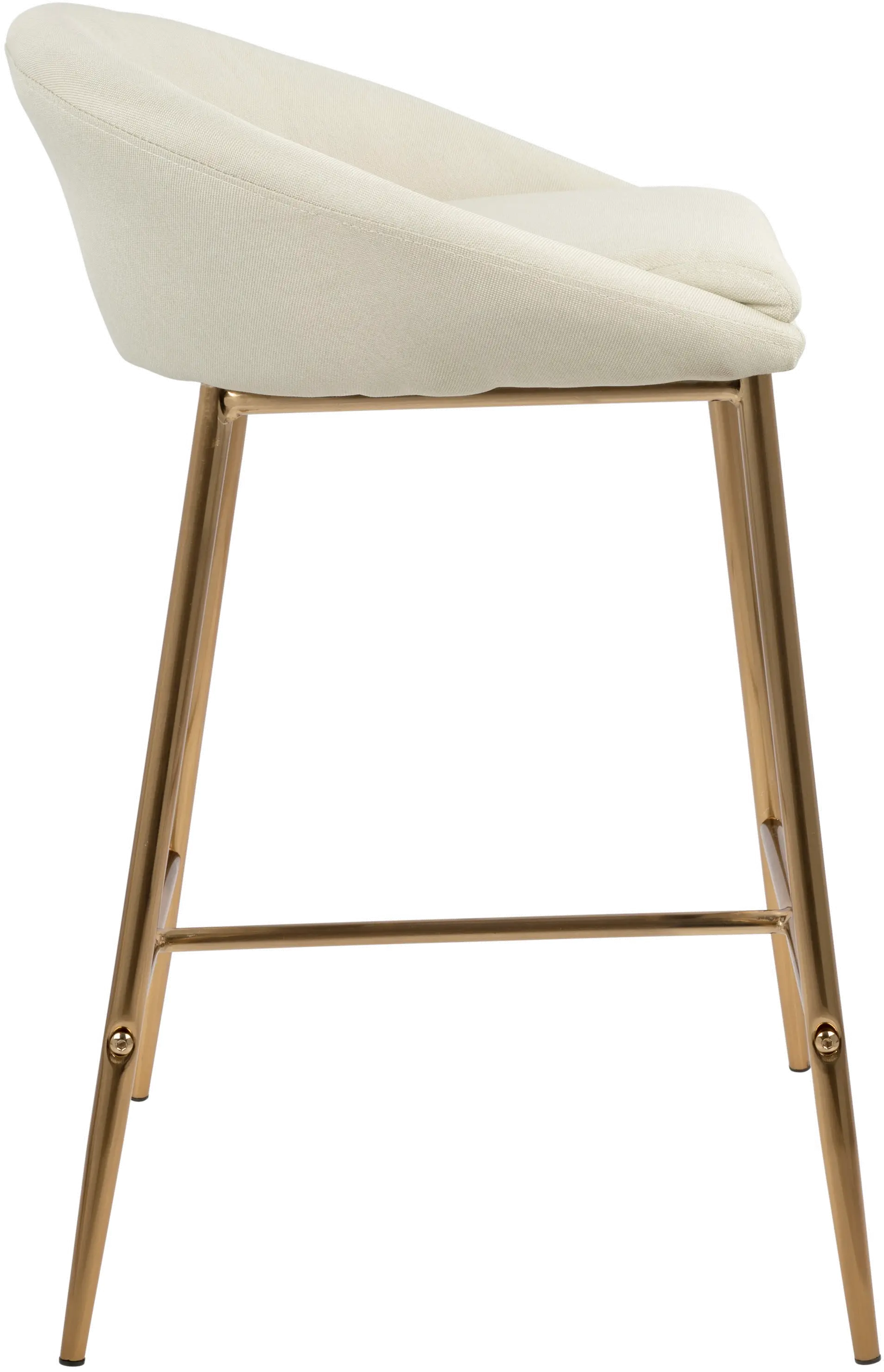 B26-MATSE AUCR2 Contemporary Glam Cream and Gold 26 Inch Counter Height Stool (Set of 2) - Matisse-2
