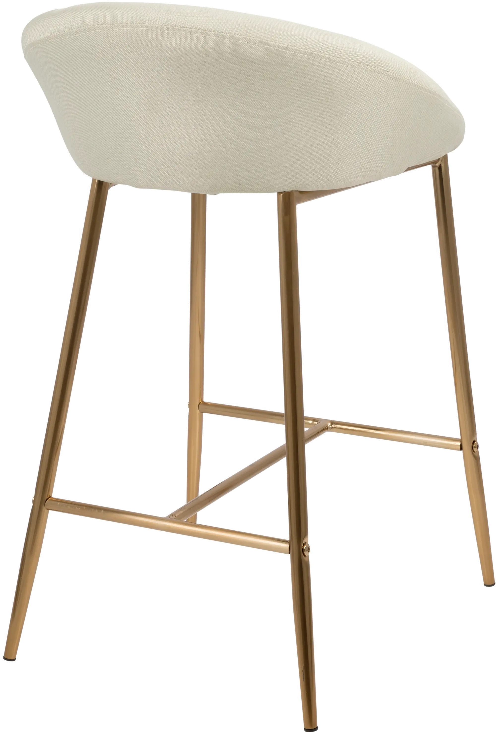 B26-MATSE AUCR2 Contemporary Glam Cream and Gold 26 Inch Counter Height Stool (Set of 2) - Matisse-3