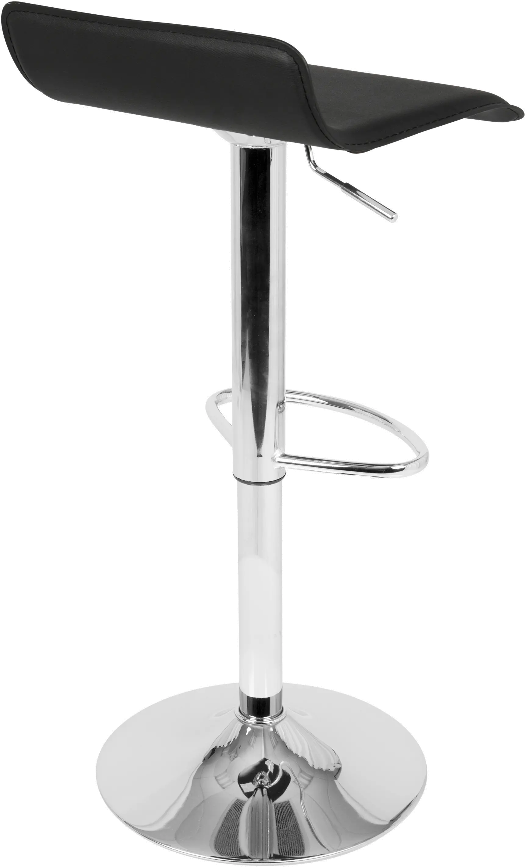 BS-ALE BK2 Contemporary Black and Chrome Adjustable Bar Stool (Set of 2) - Ale-3