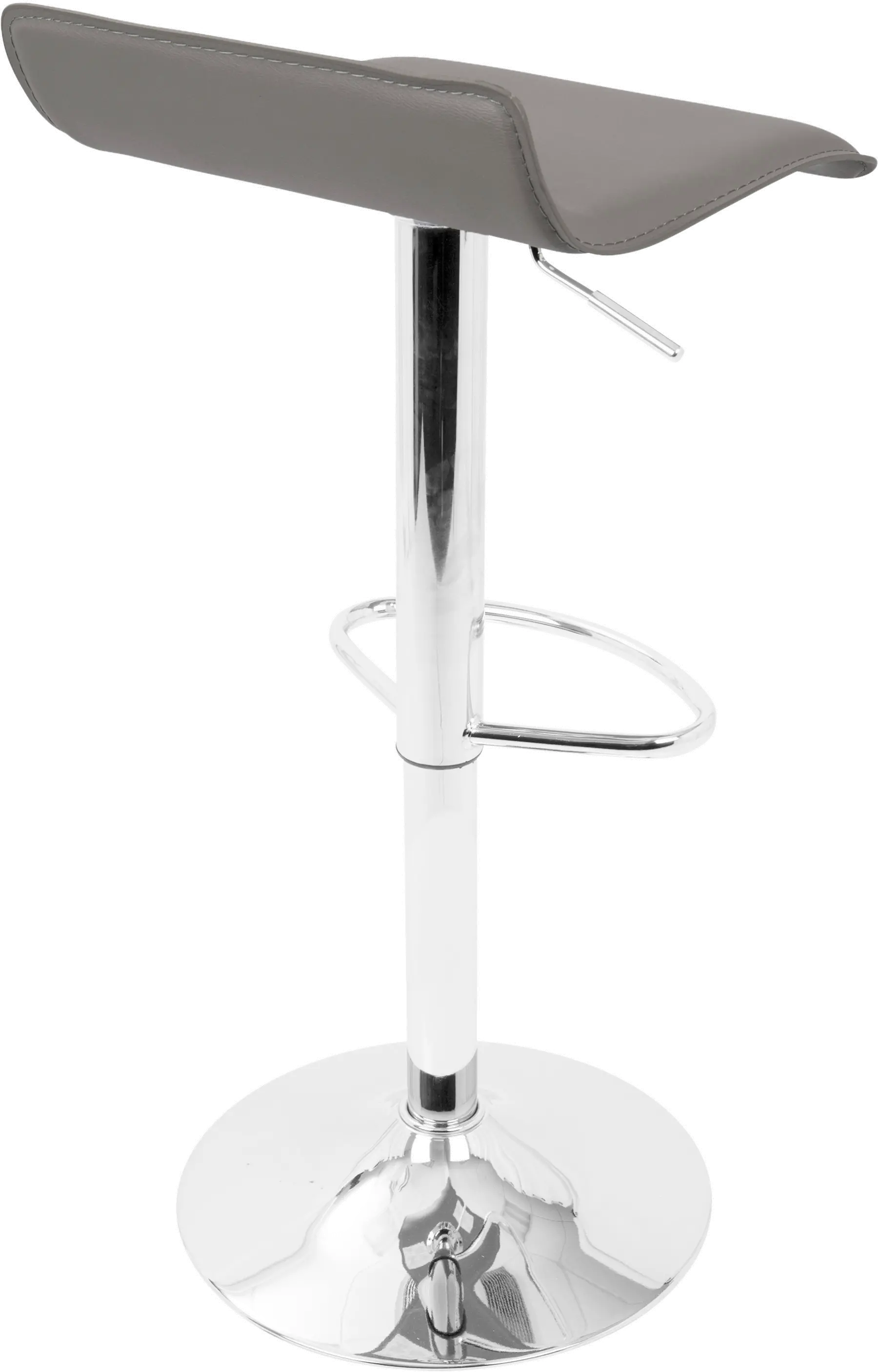 BS-ALE GY2 Contemporary Gray and Chrome Adjustable Bar Stool (Set of 2) - Ale-3
