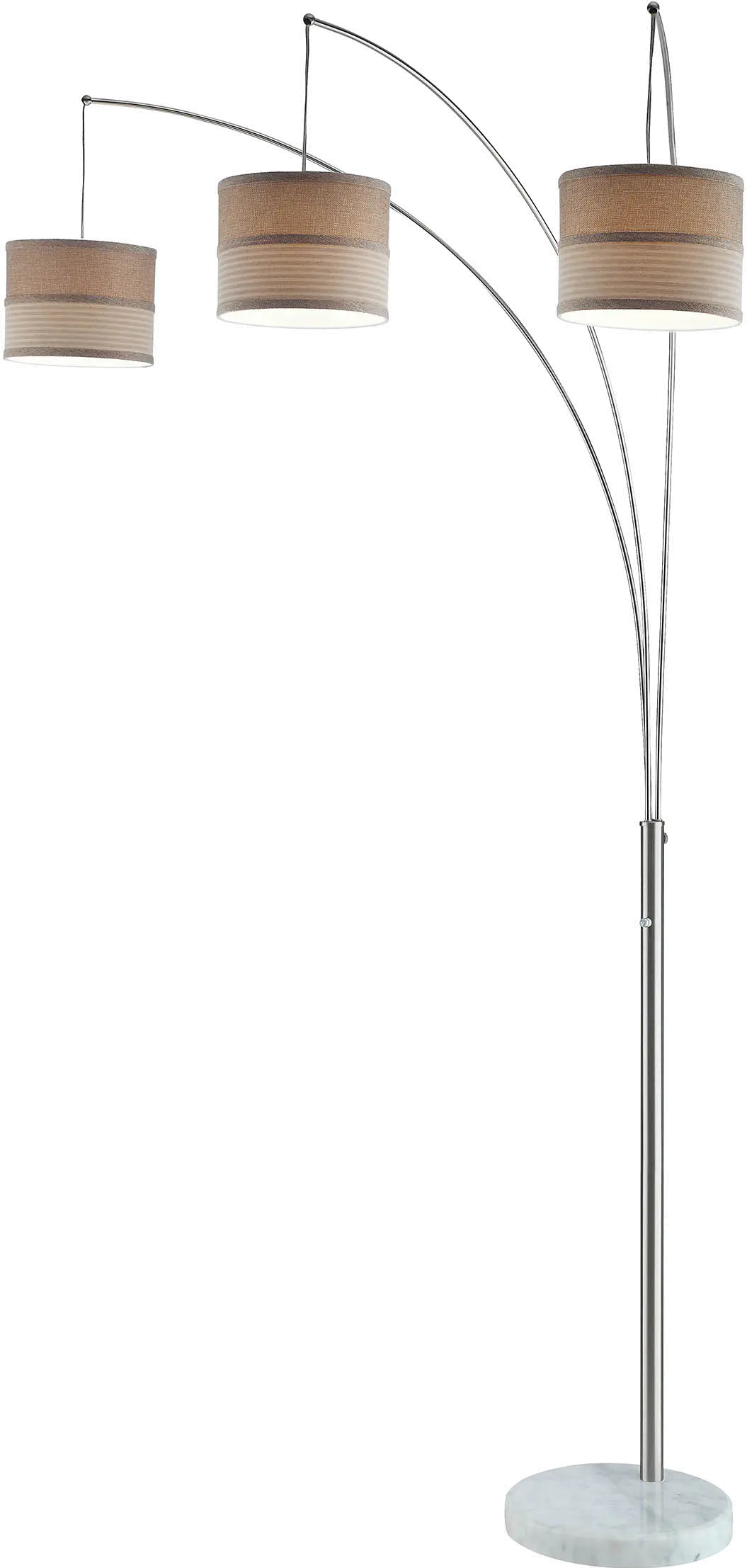M1951ACH/CHRMEFLRLMP Chrome Arc Floor Lamp with White Marble Base-1