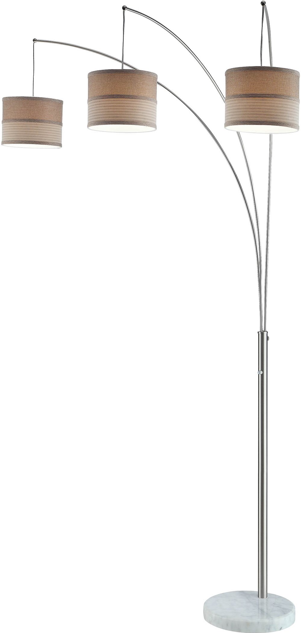 Chrome Arc Floor Lamp with White Marble Base