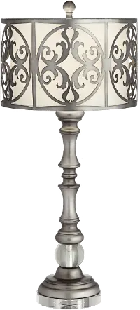 Traditional Gun Metal and Crystal Table Lamp - Vernon