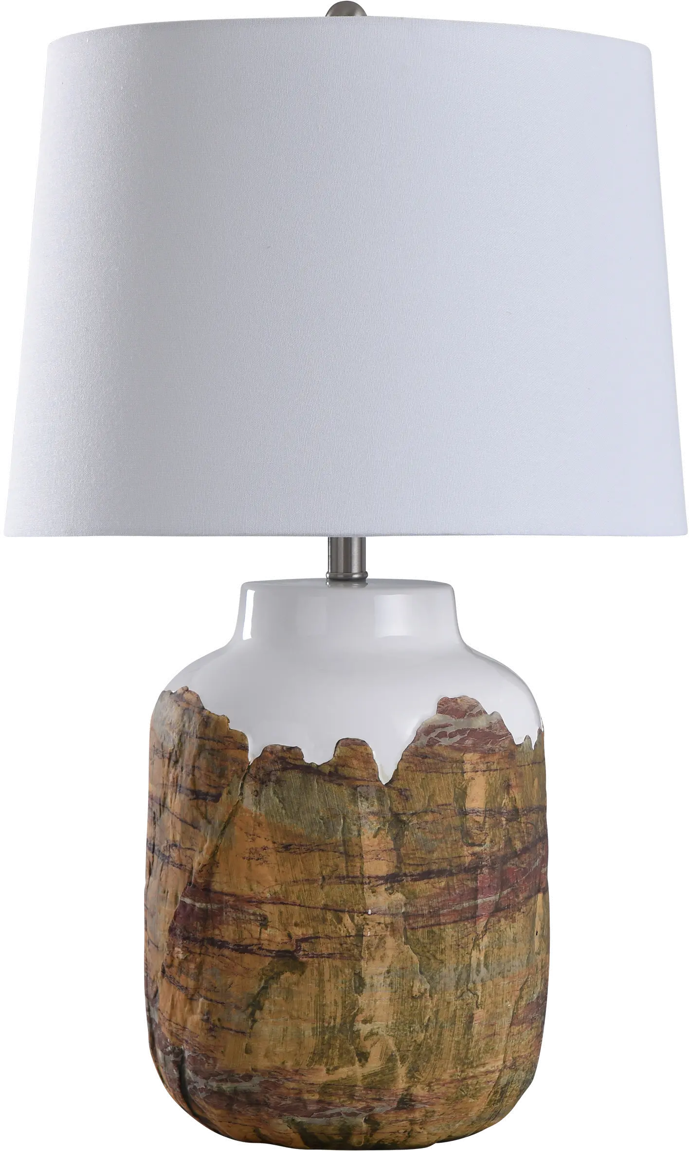 Rustic Earth Tone Textured Ceramic Table Lamp - Canyon-1