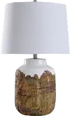 Rustic Earth Tone Textured Ceramic Table Lamp - Canyon