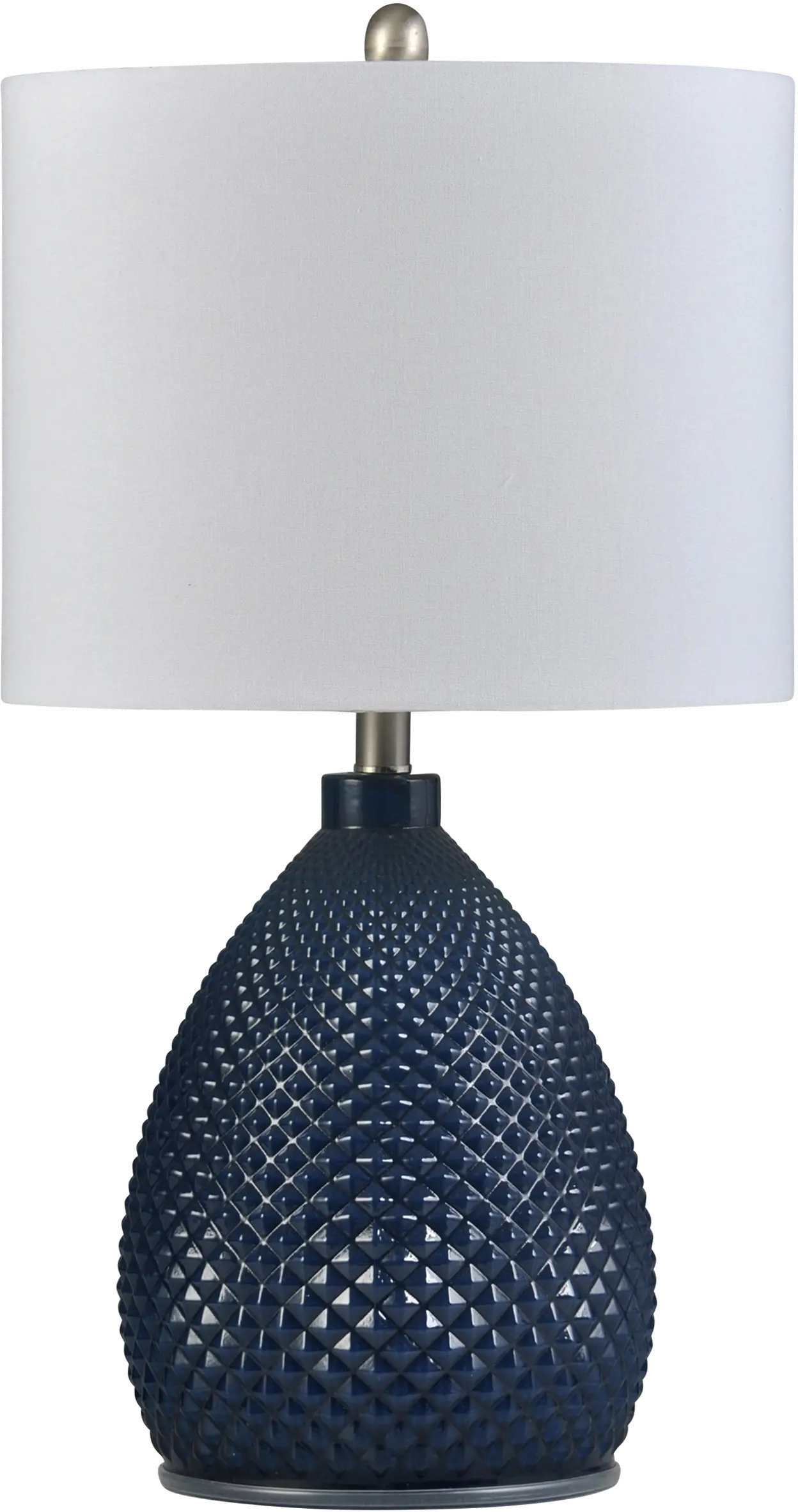 26 Inch Navy Blue Glass Table Lamp-1