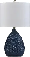 26 Inch Navy Blue Glass Table Lamp