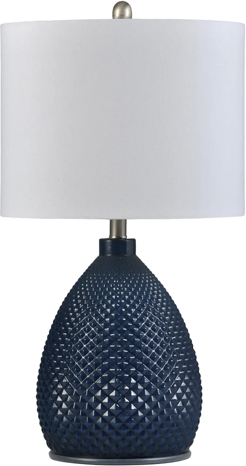 26 Inch Navy Blue Glass Table Lamp