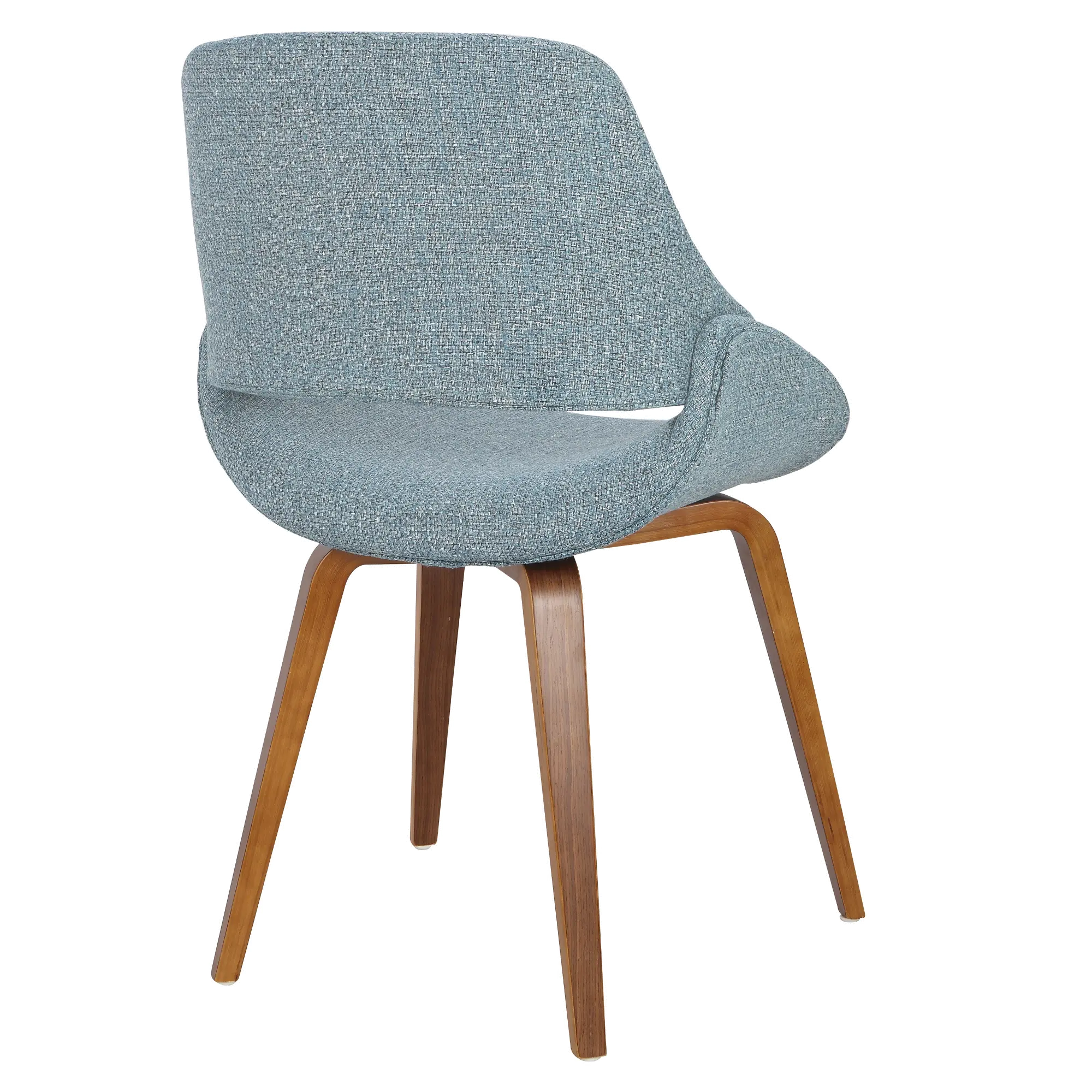CH-FBCONL WLBU2 Fabrizzi Blue and Walnut Dining Room Chair (Set of 2)-3