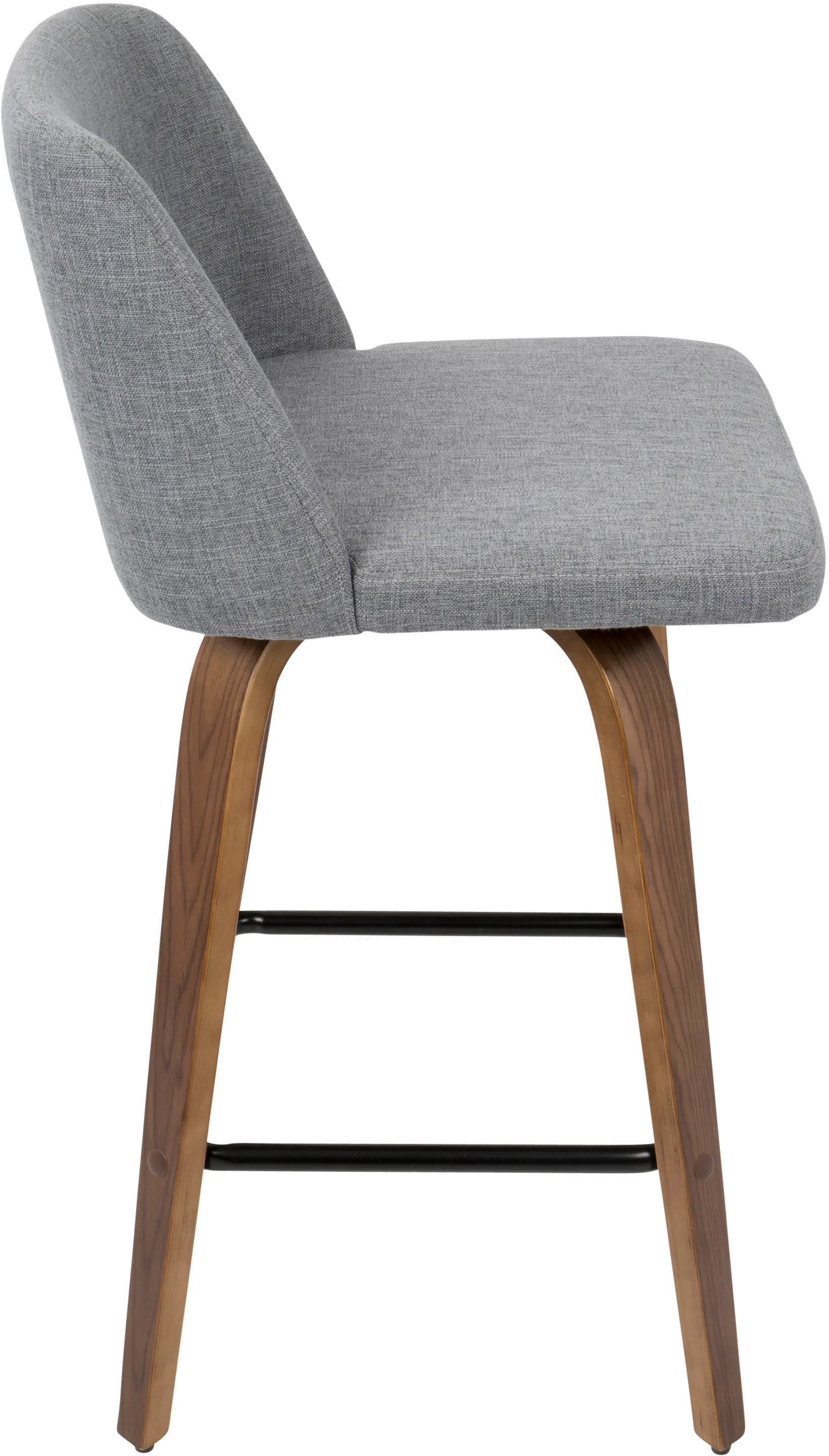 B26-TRNO2X WLGY2 Mid Century Gray and Walnut Counter Height Stool (Set of 2) - Tintori-2