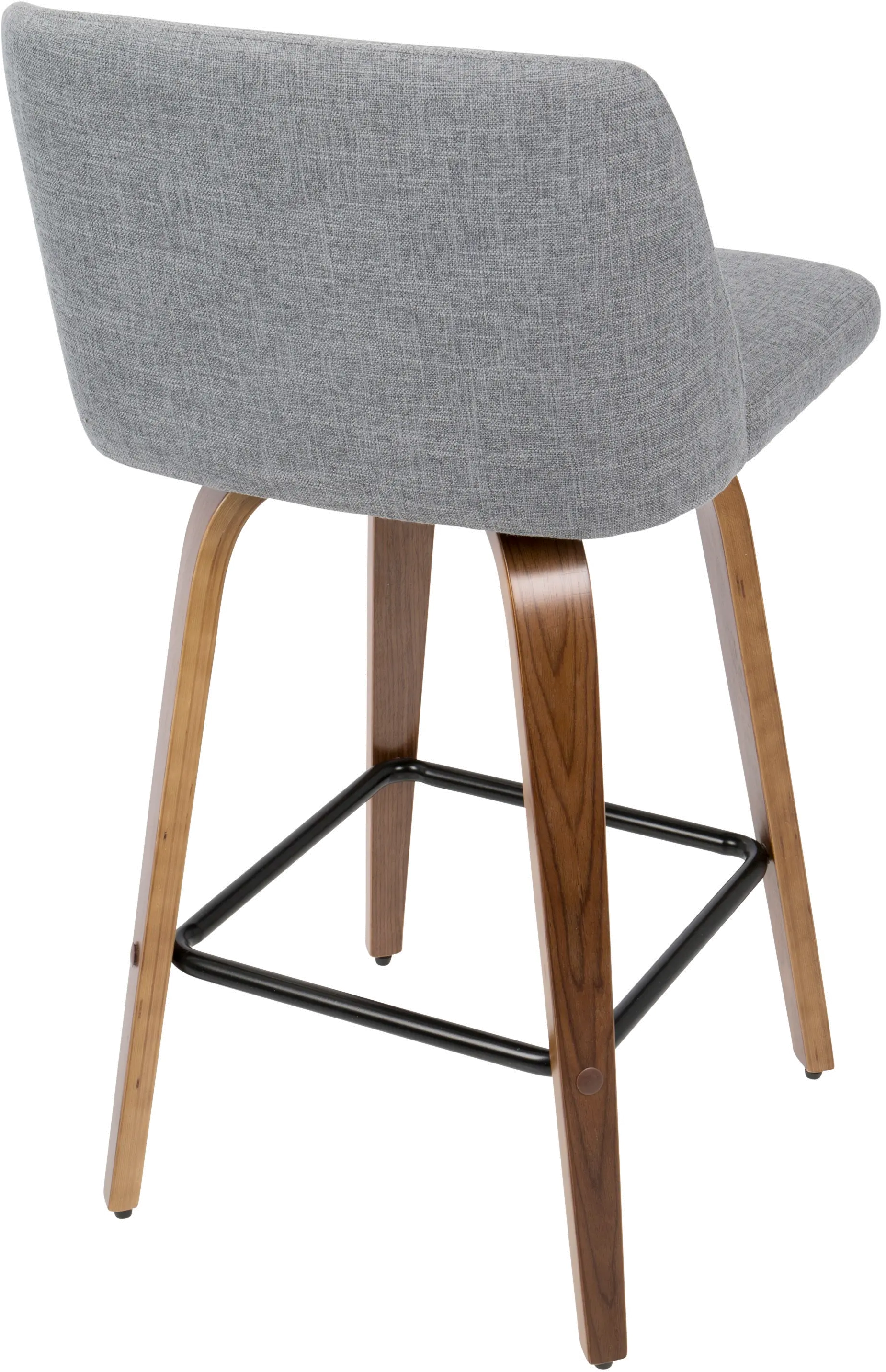 B26-TRNO2X WLGY2 Mid Century Gray and Walnut Counter Height Stool (Set of 2) - Tintori-3