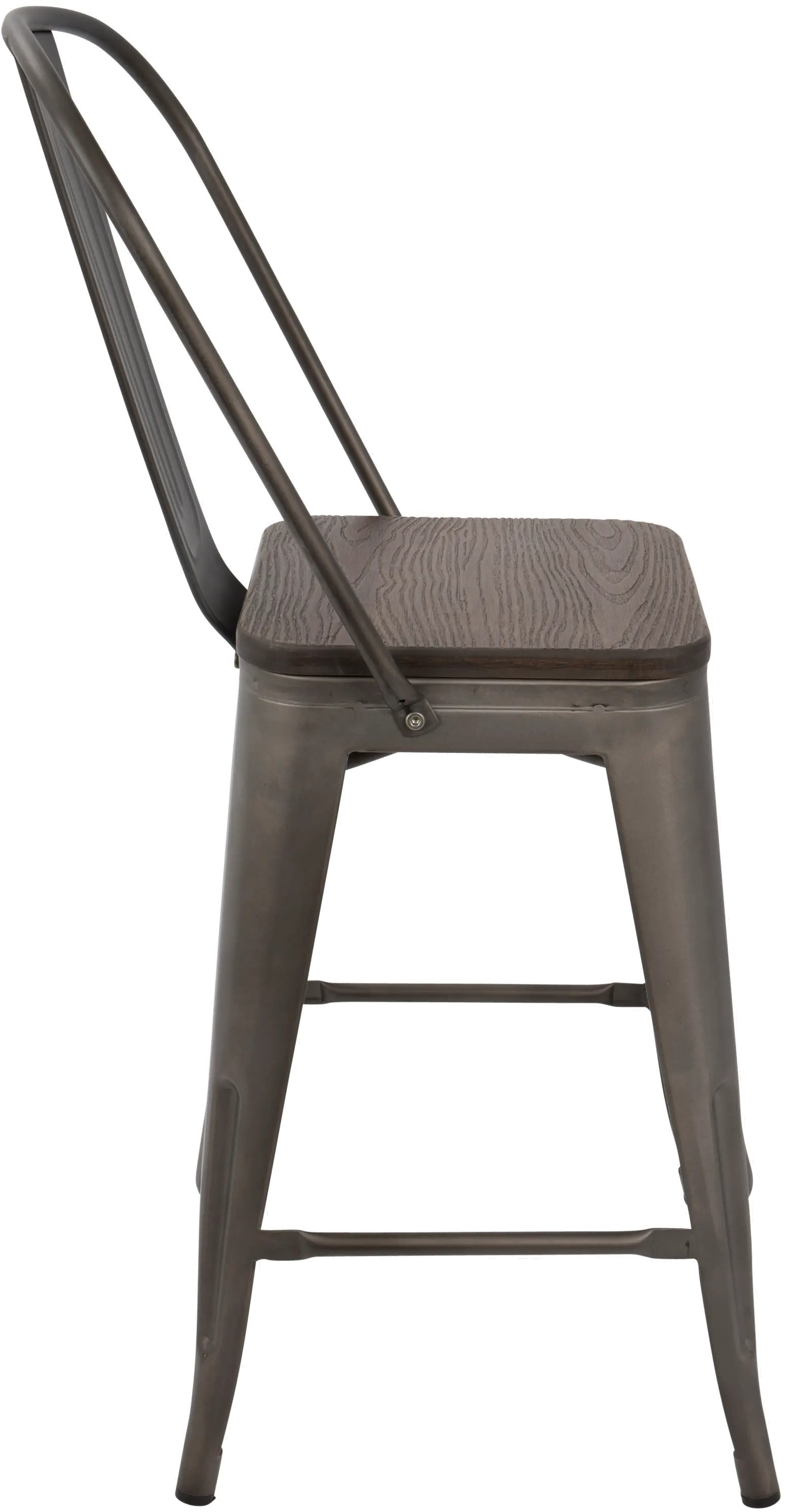 CS-ORHB AN+E2 Oregon Metal and Espresso Counter Height Stool, Set of 2-2