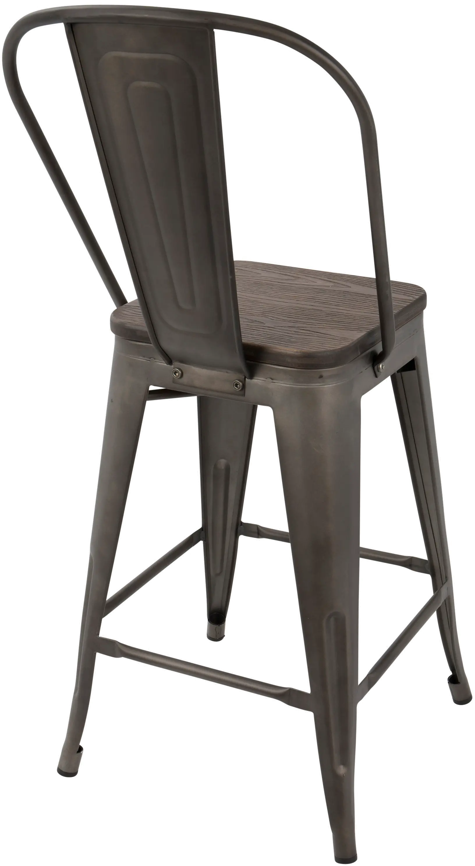 CS-ORHB AN+E2 Oregon Metal and Espresso Counter Height Stool, Set of 2-3