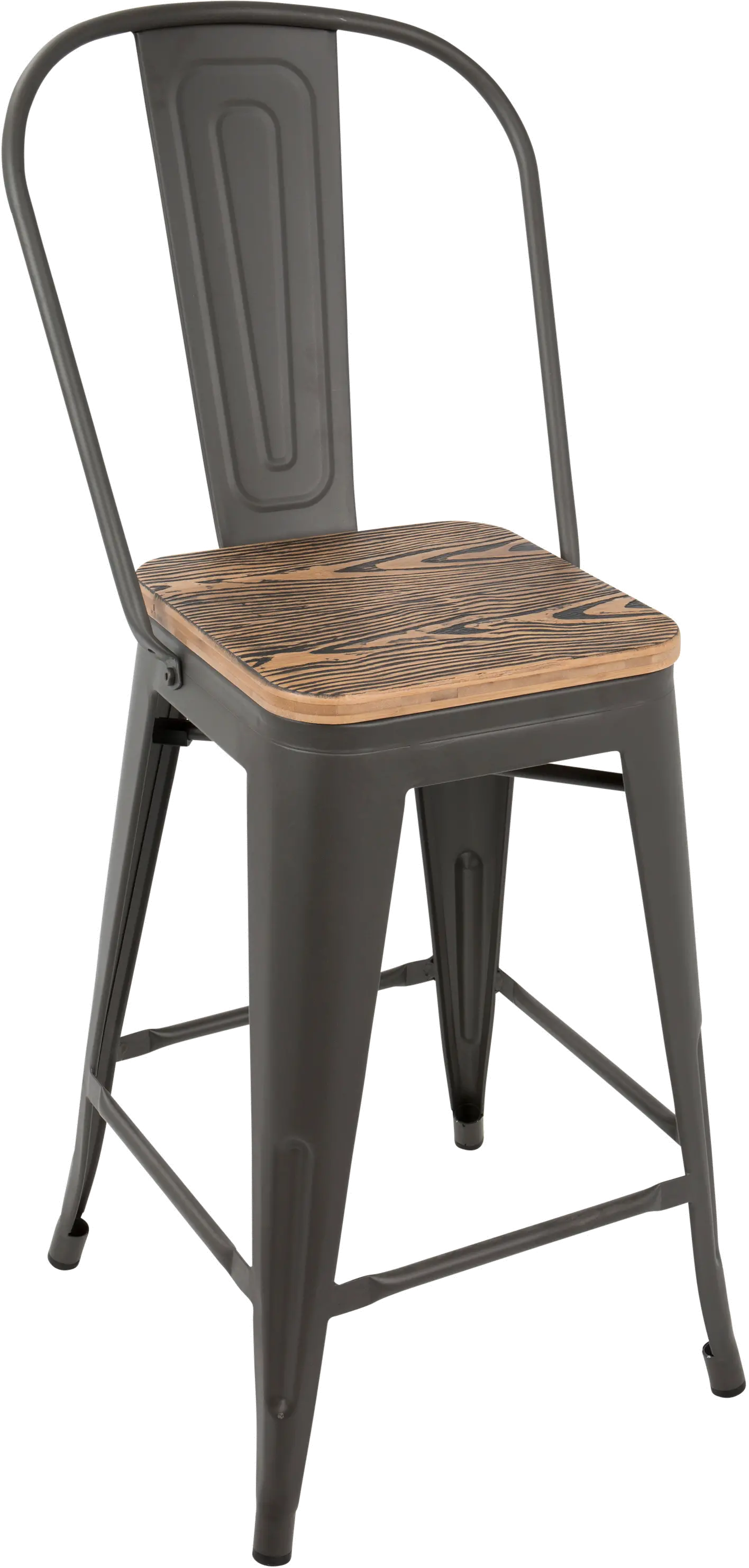 CS-ORHB GY+BN2 Oregon Gray and Brown Counter Height Stool, Set of 2-2