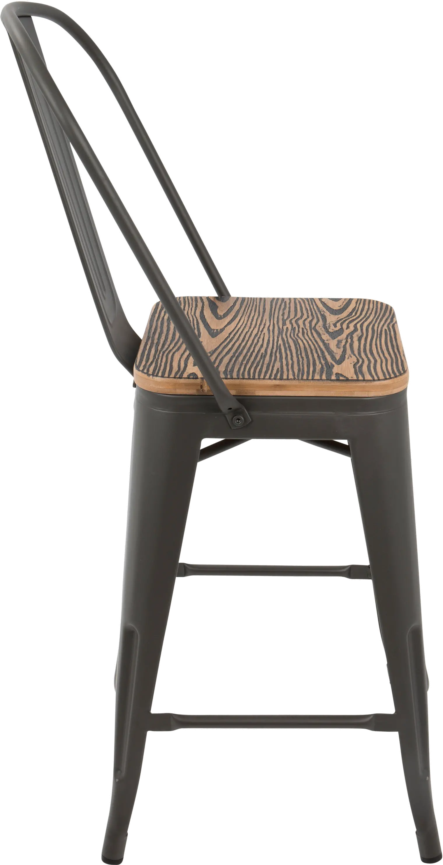 CS-ORHB GY+BN2 Oregon Gray and Brown Counter Height Stool, Set of 2-3