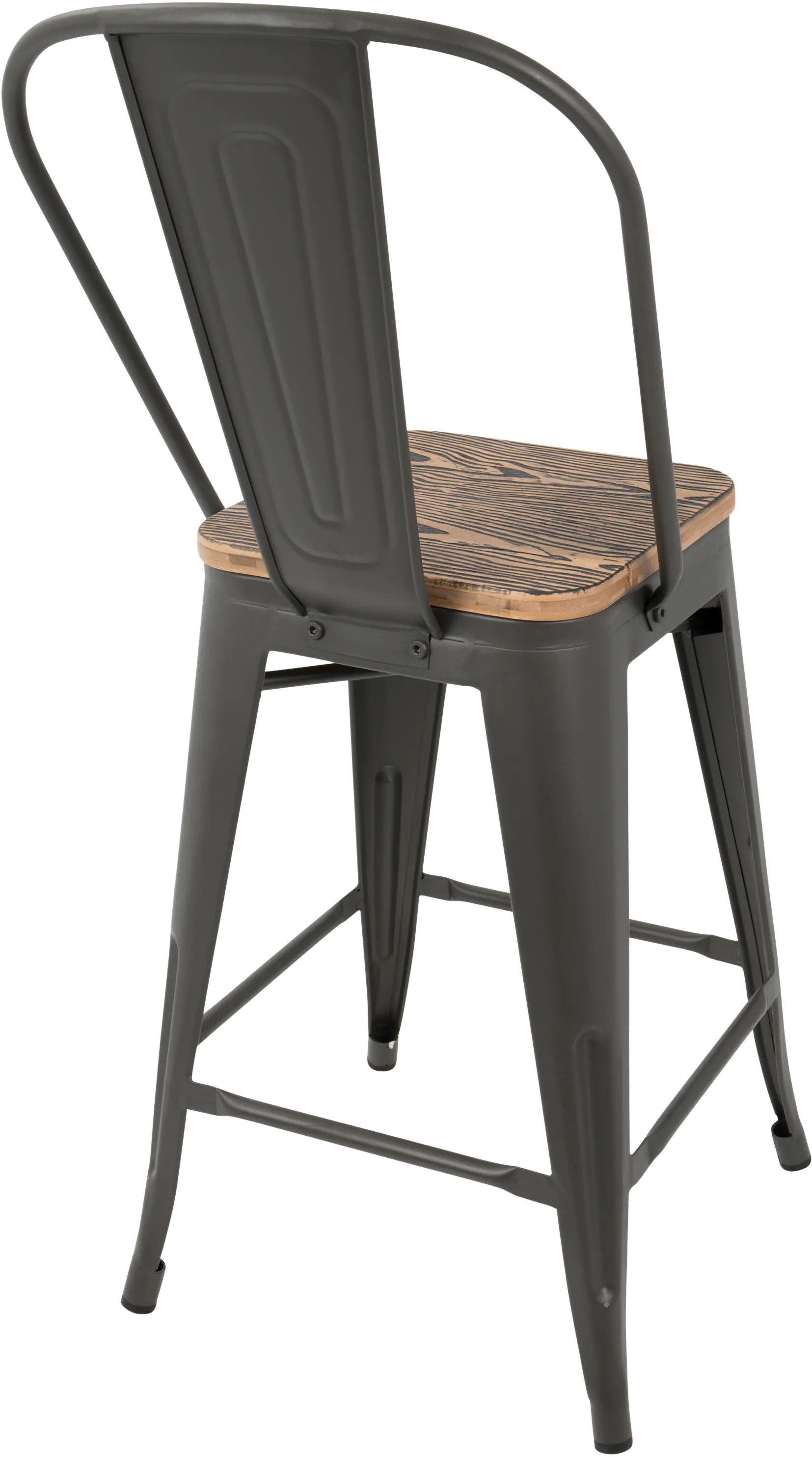 CS-ORHB GY+BN2 Oregon Gray and Brown Counter Height Stool, Set of 2-4