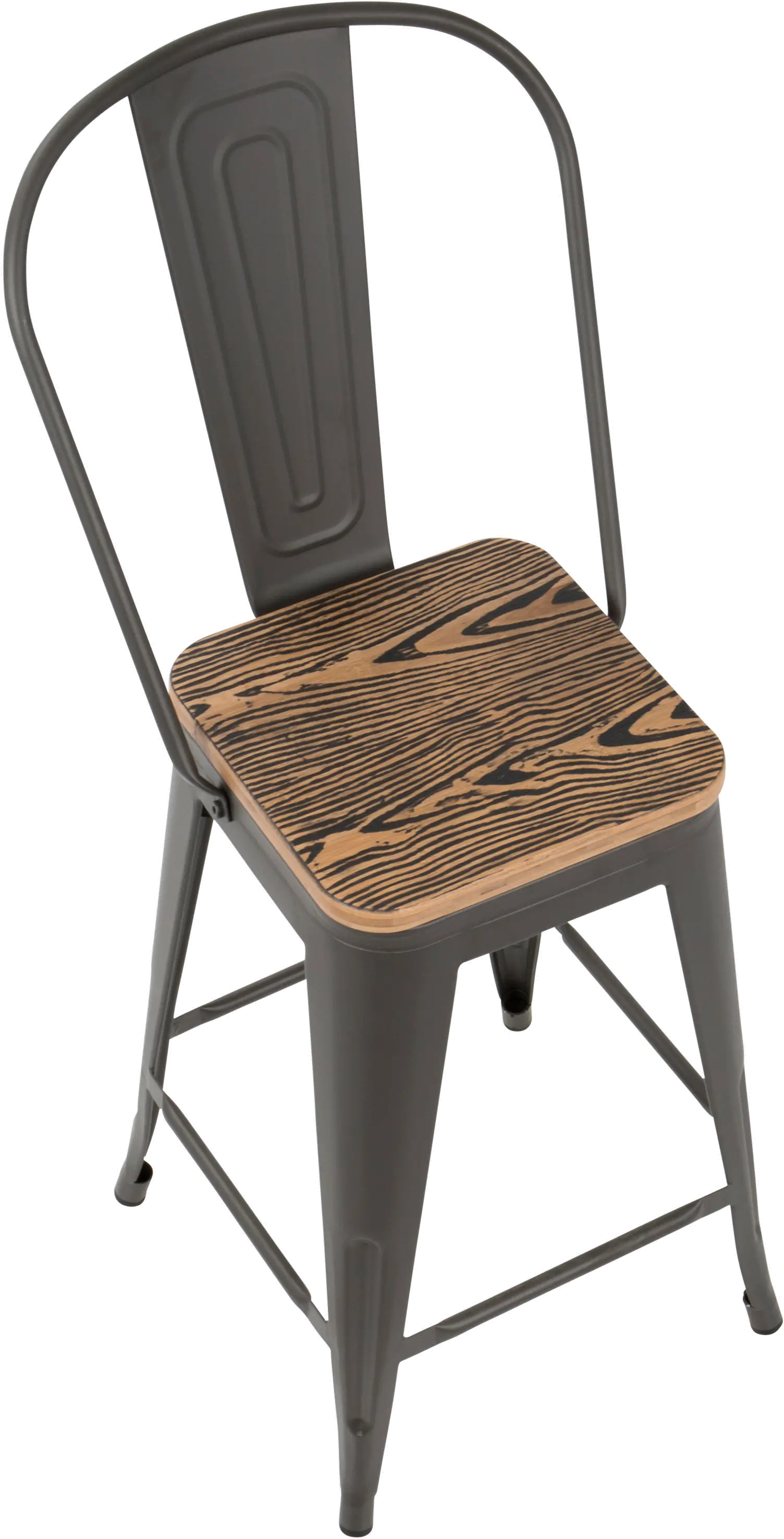 CS-ORHB GY+BN2 Oregon Gray and Brown Counter Height Stool, Set of 2-7