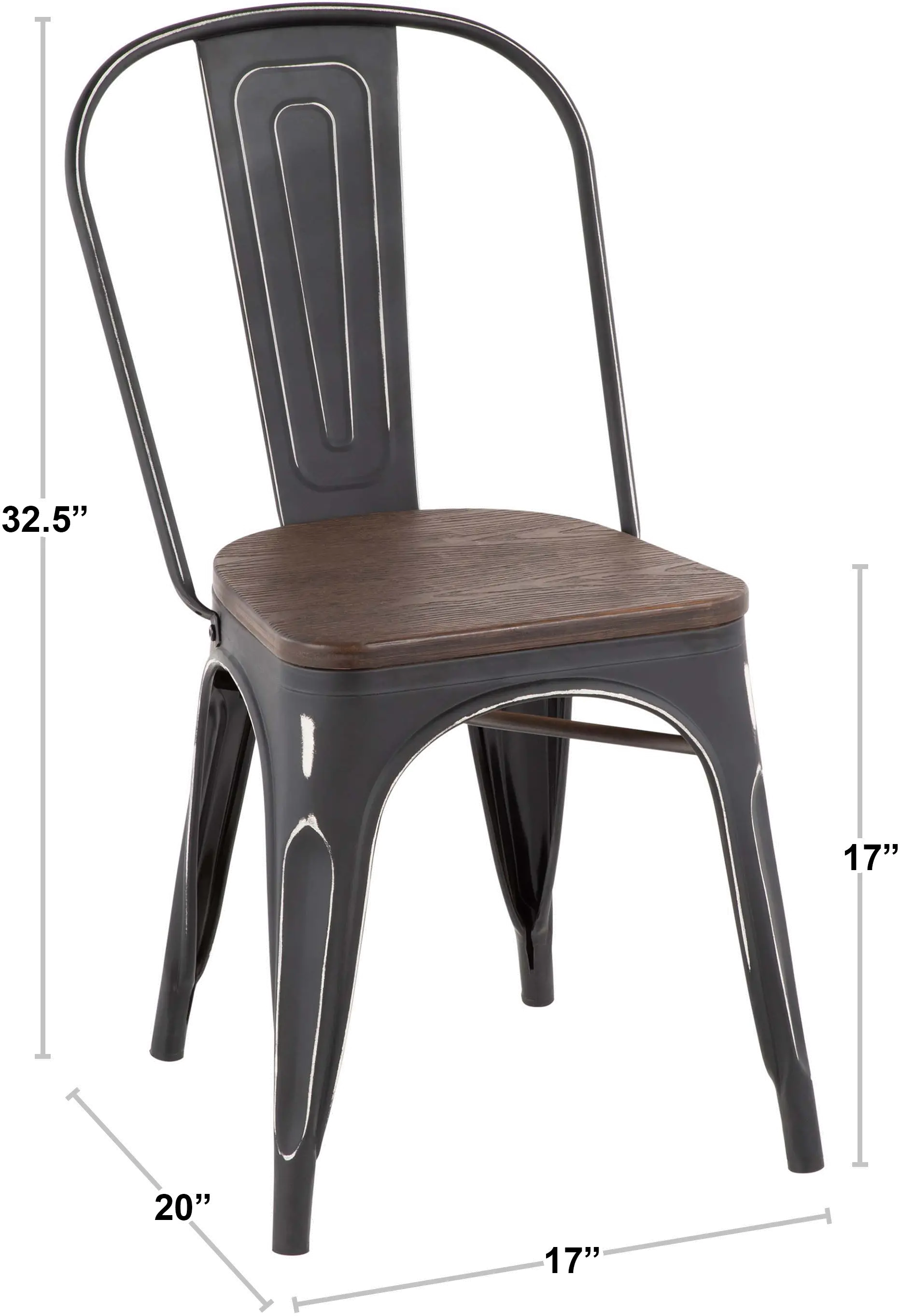 DC-OR-VW+E2 Oregon White and Brown Dining Room Chair, Set of 2-4