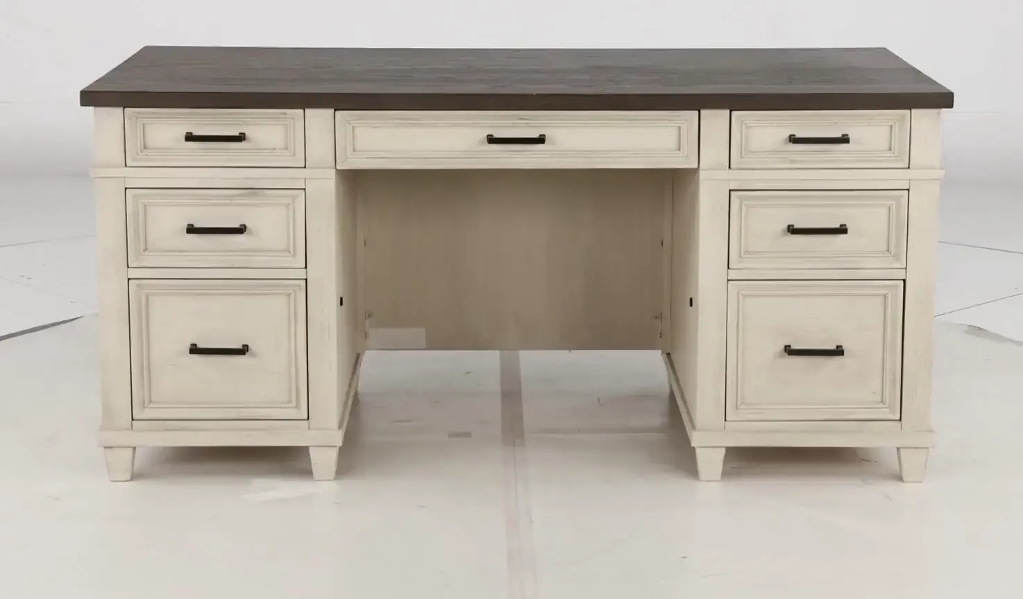 Caraway Antique White Executive Desk-11