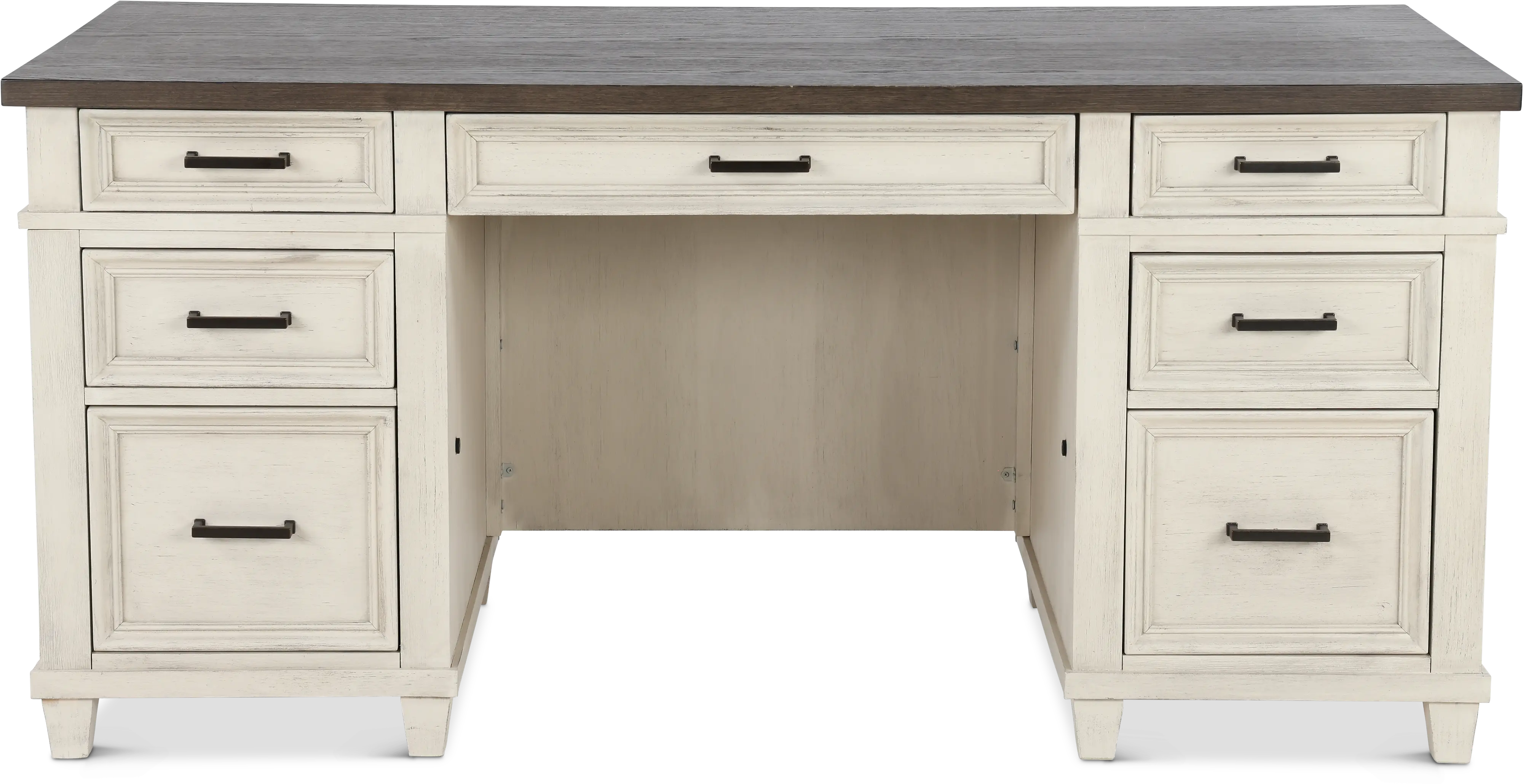 Caraway Antique White Executive Desk-1