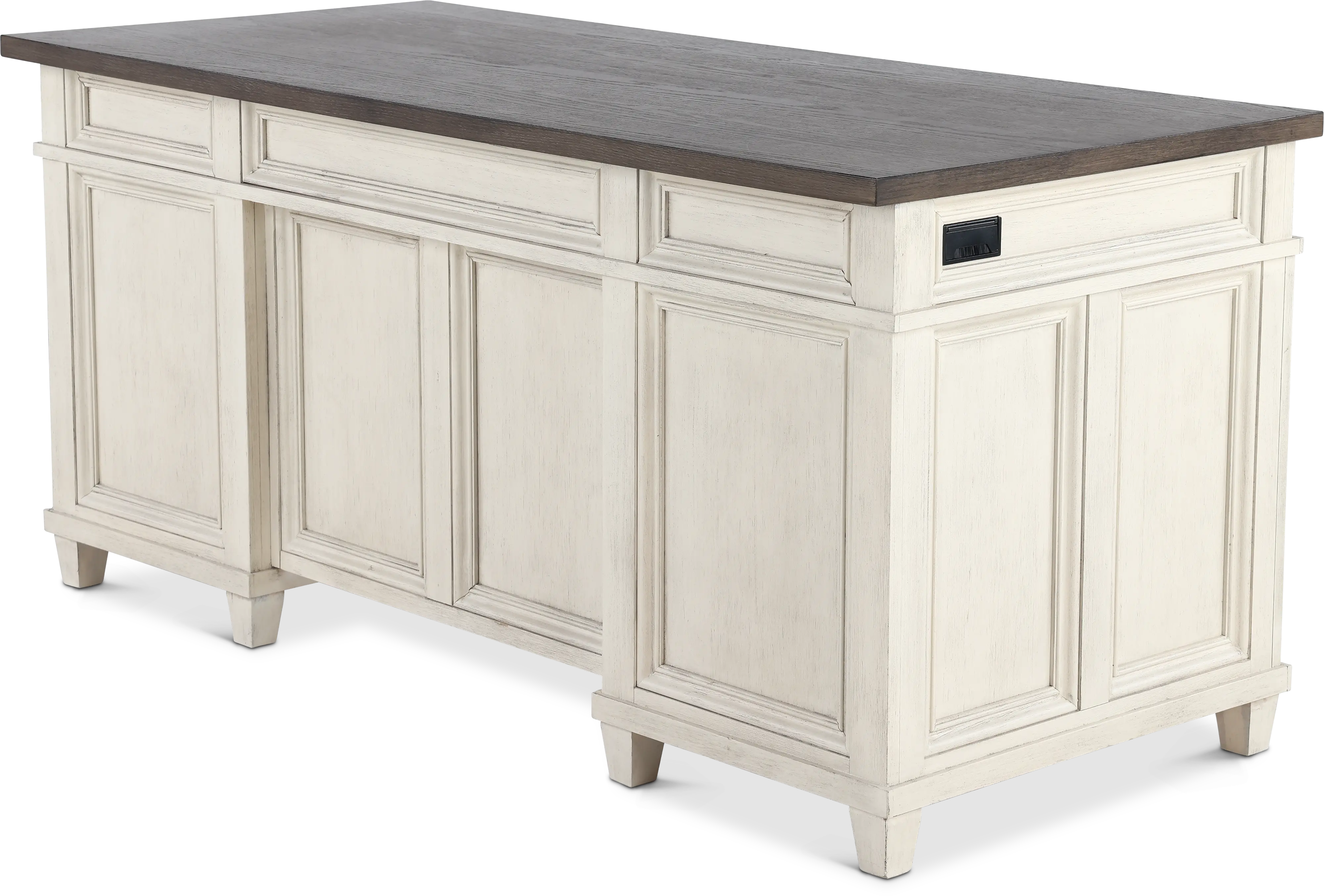 Caraway Antique White Executive Desk-8