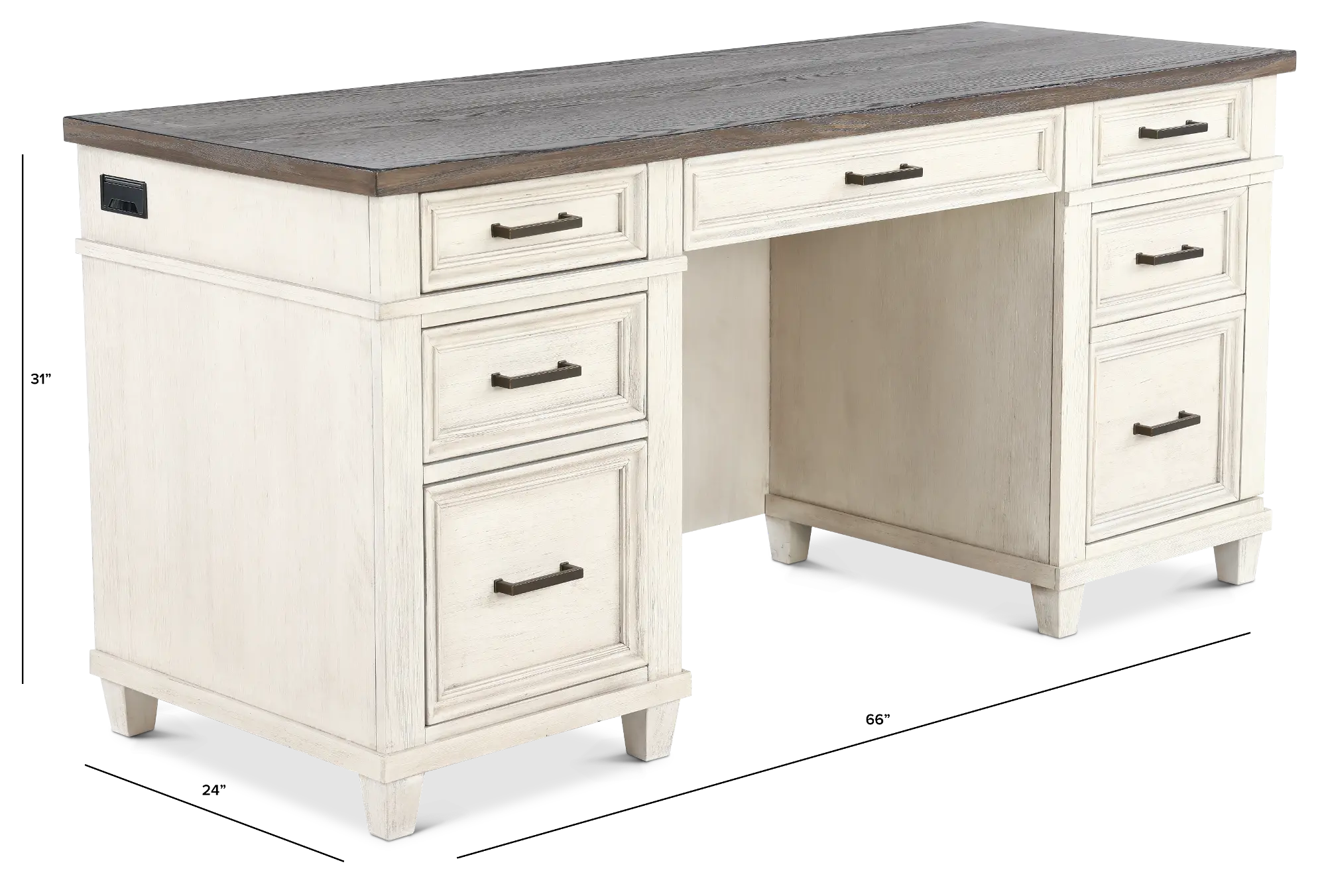 Ocean Isle Writing Desk in Antique White and Weathered Pine Finish by  Liberty Furniture - 303WH-HO107, image size:2000x1352