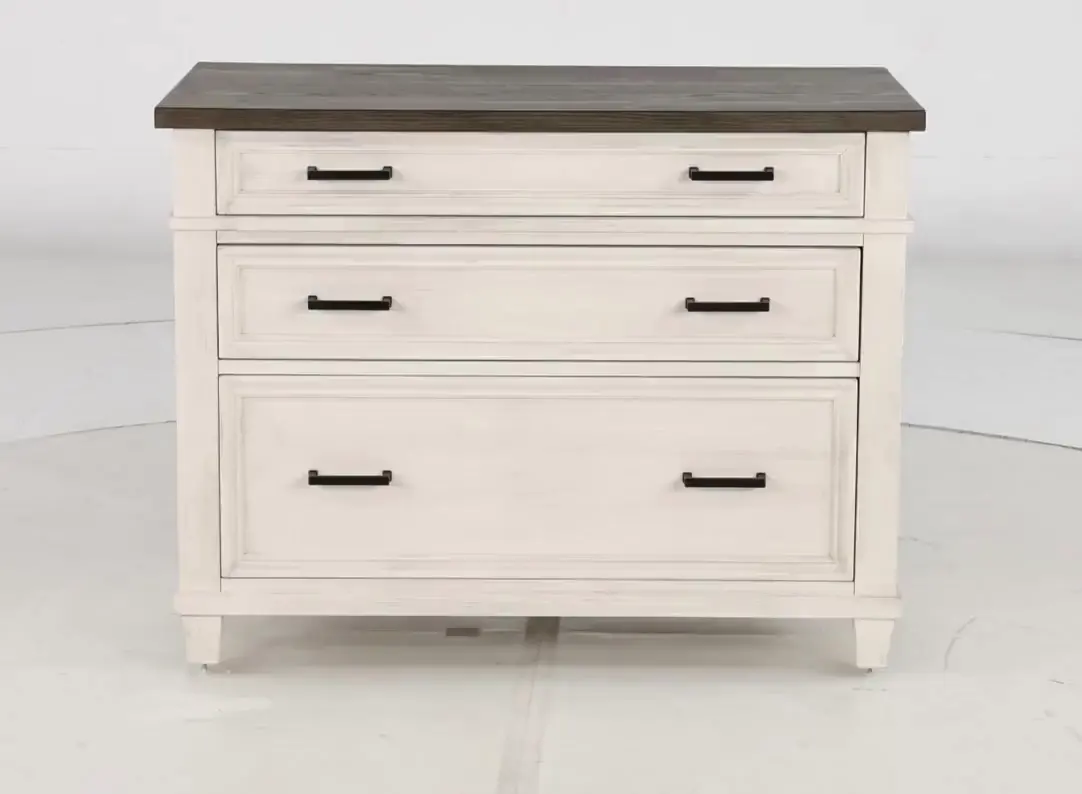 Caraway Antique White Lateral File Cabinet-9