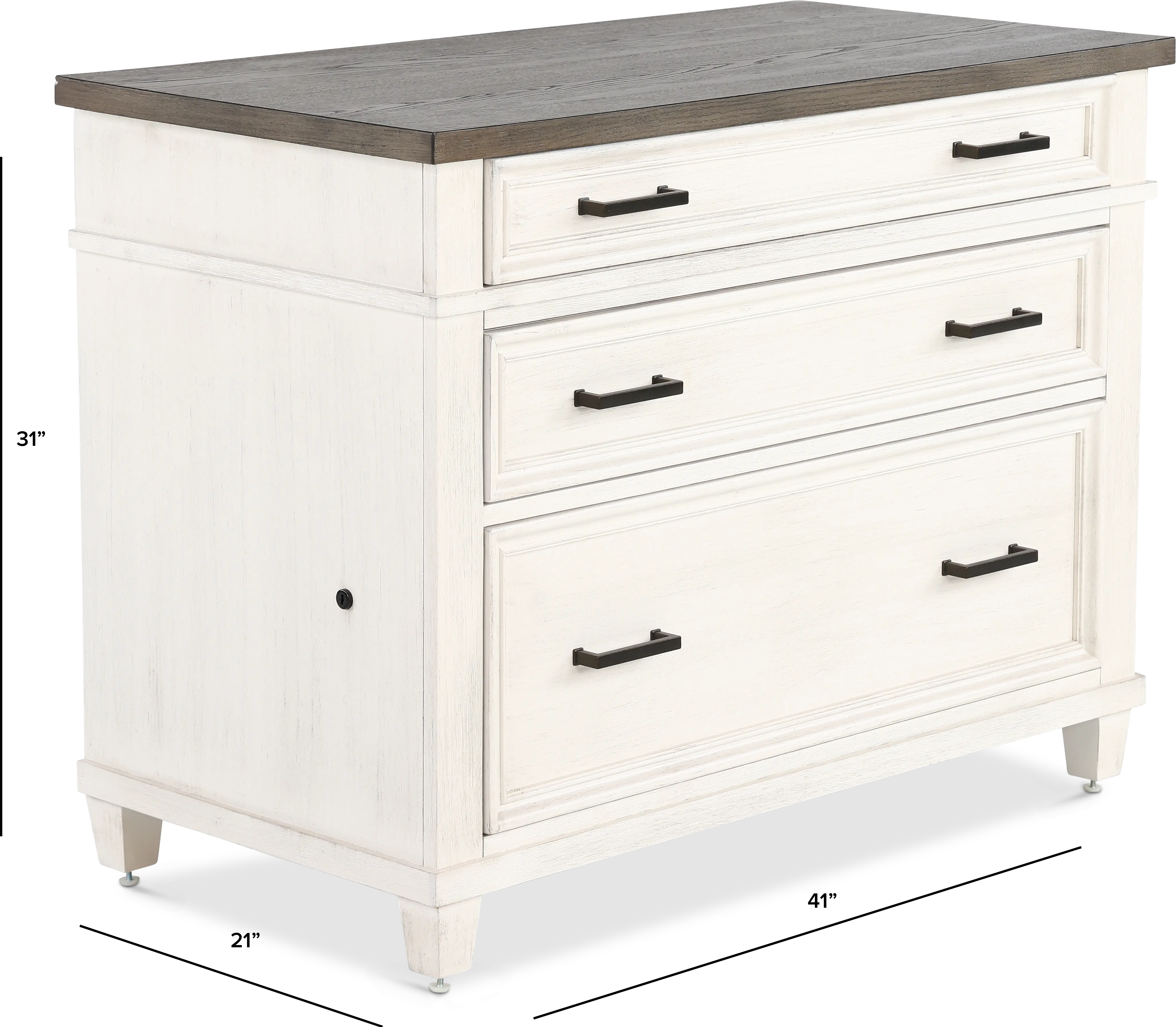 Caraway Antique White Lateral File Cabinet-2