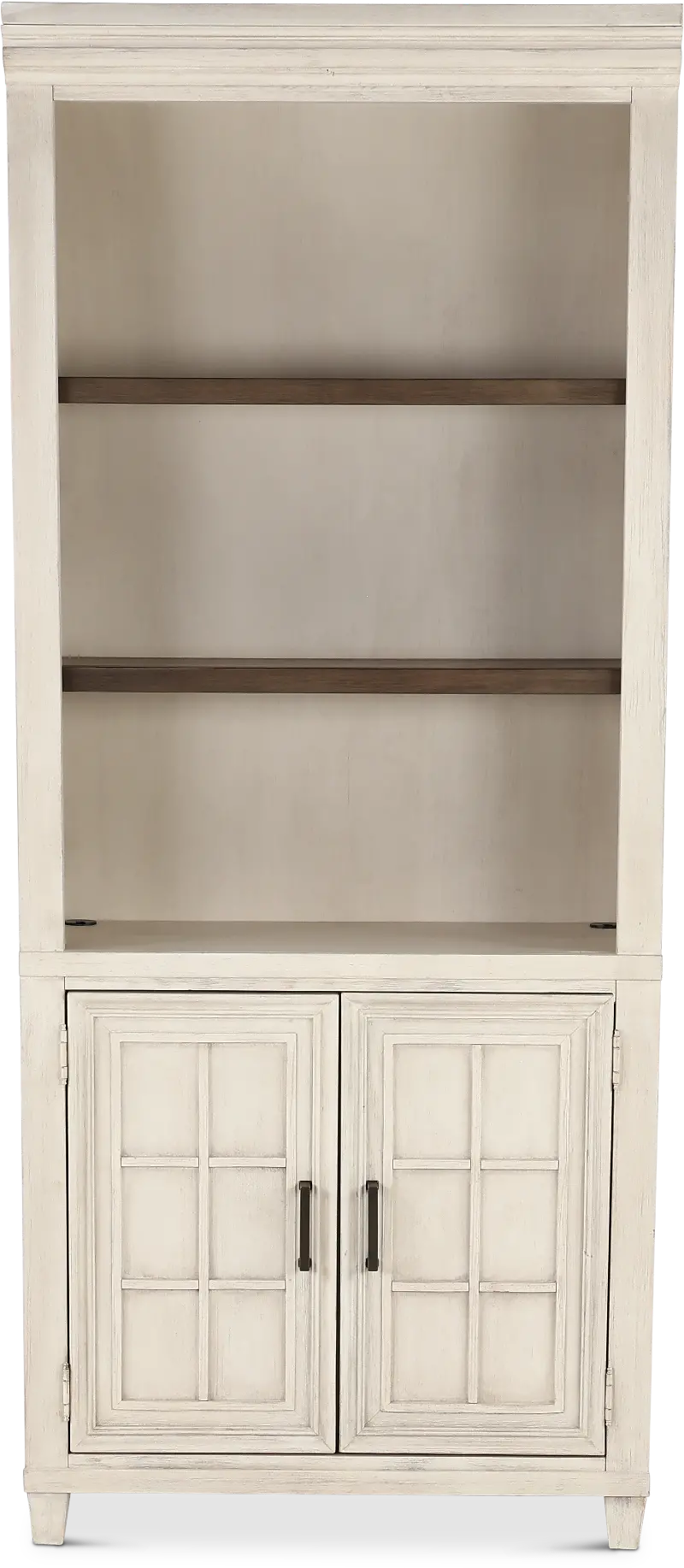 Caraway Antique White Bookcase with Doors | RC Willey