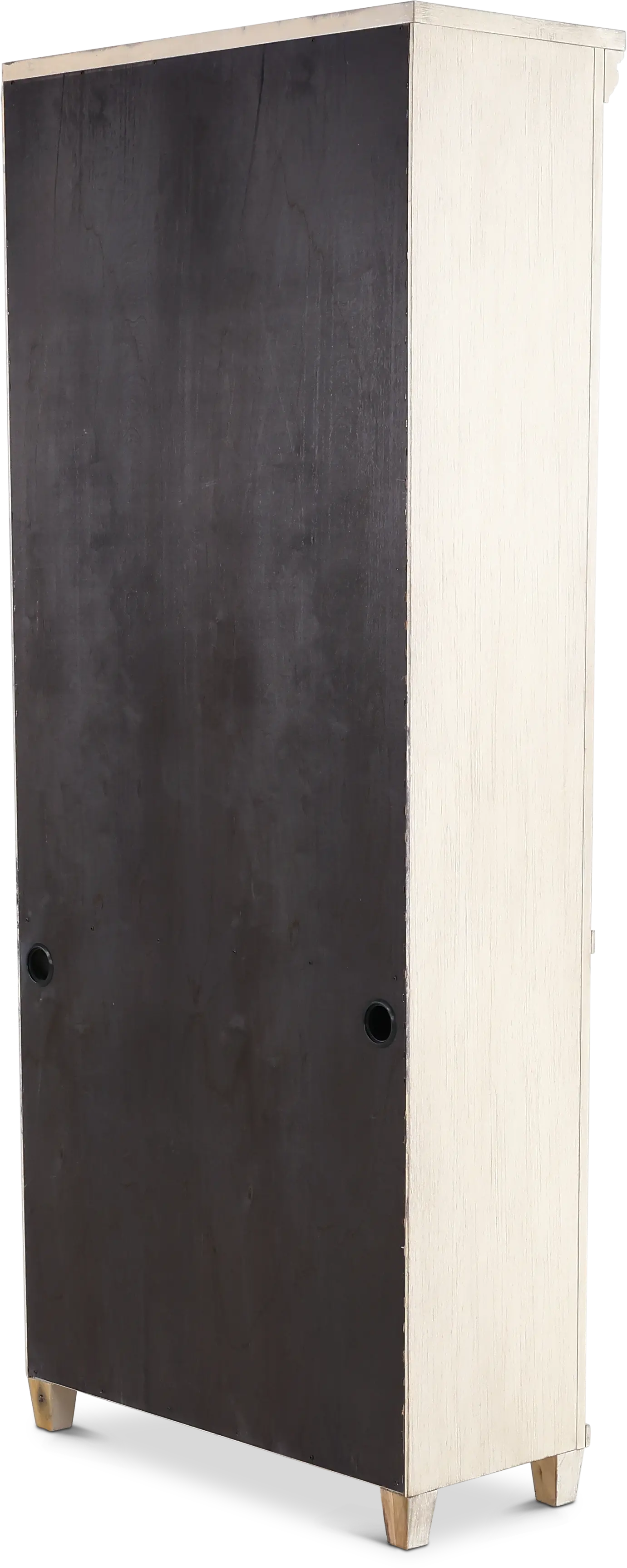 Caraway Antique White Bookcase with Doors-5