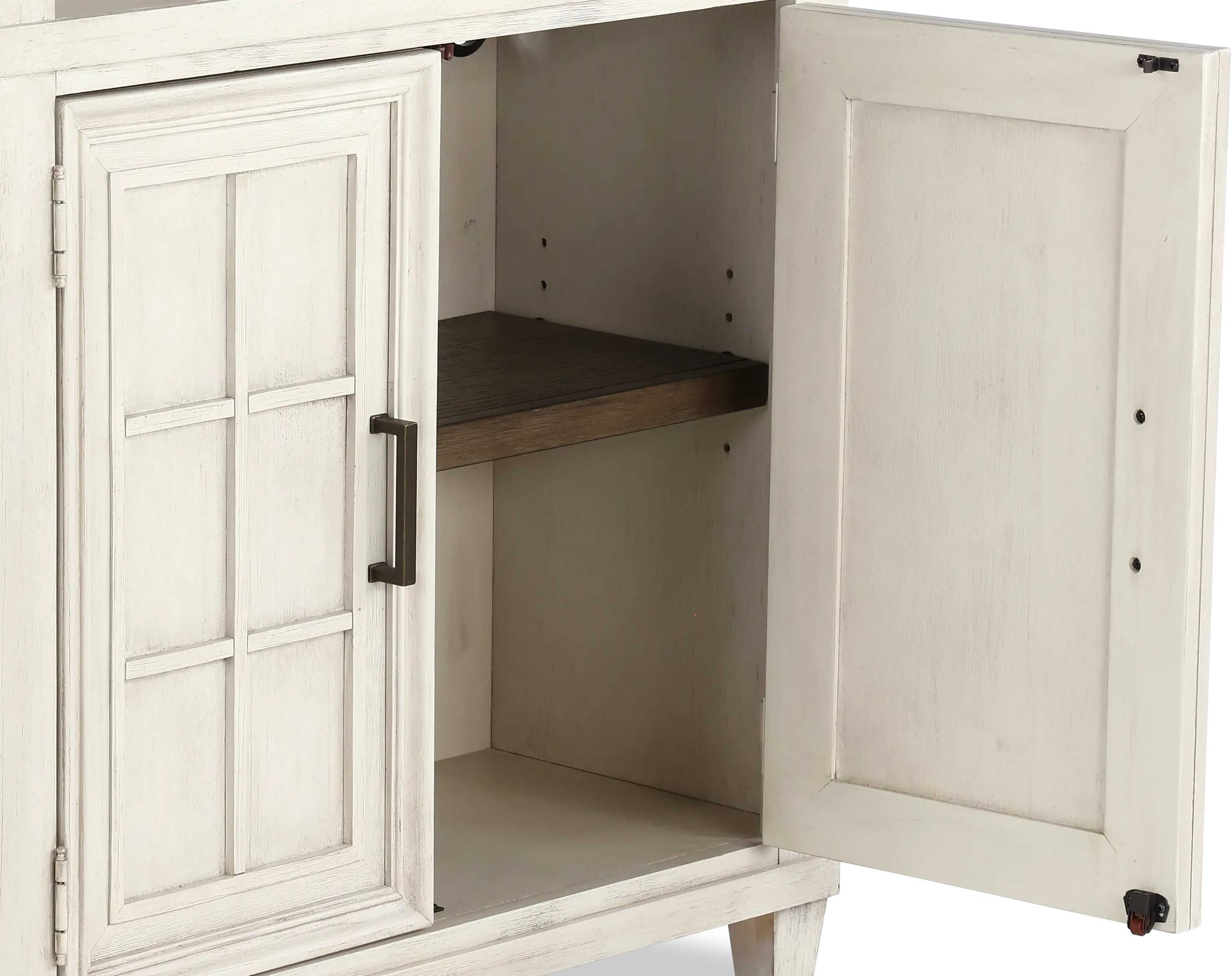 Caraway Antique White Bookcase with Doors-6
