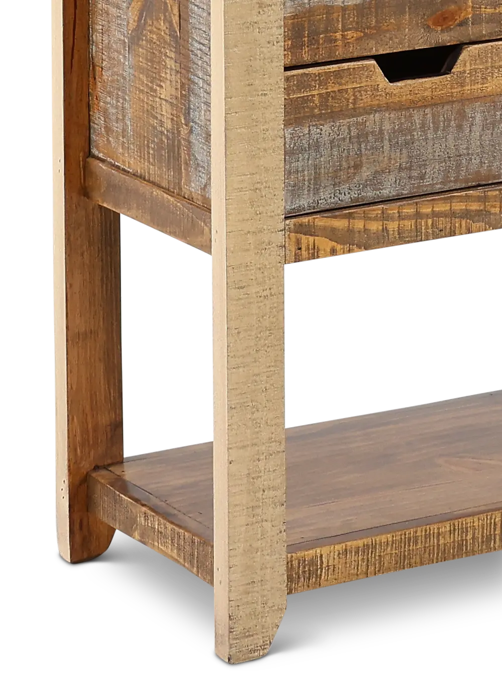 Antique Pine Console Table with Iron Accents-6